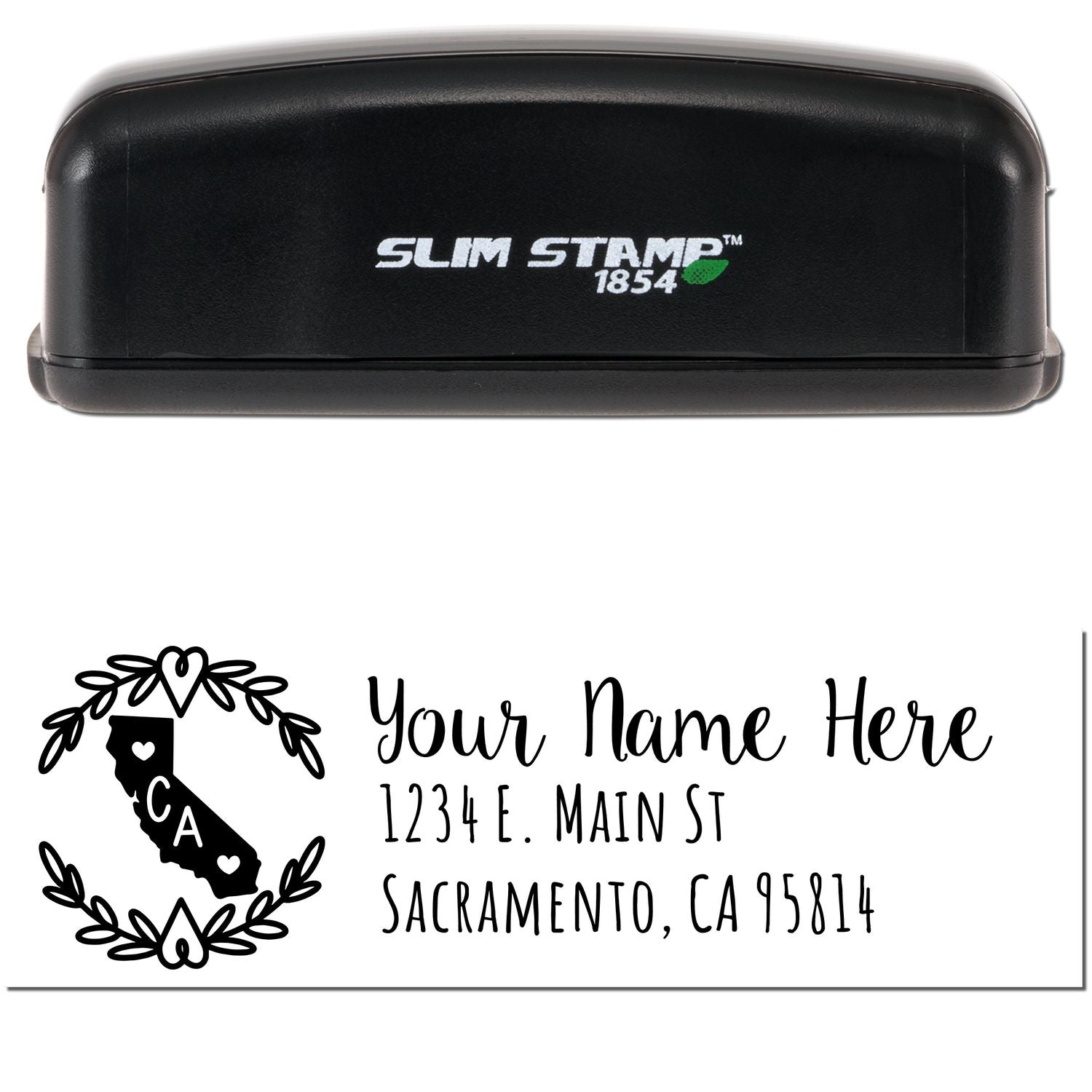 Slim California Personalized Pre-Inked Address Stamp