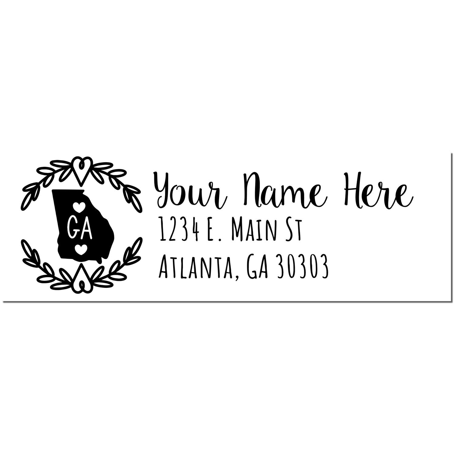 Slim Georgia Personalized Pre-Inked Address Stamp