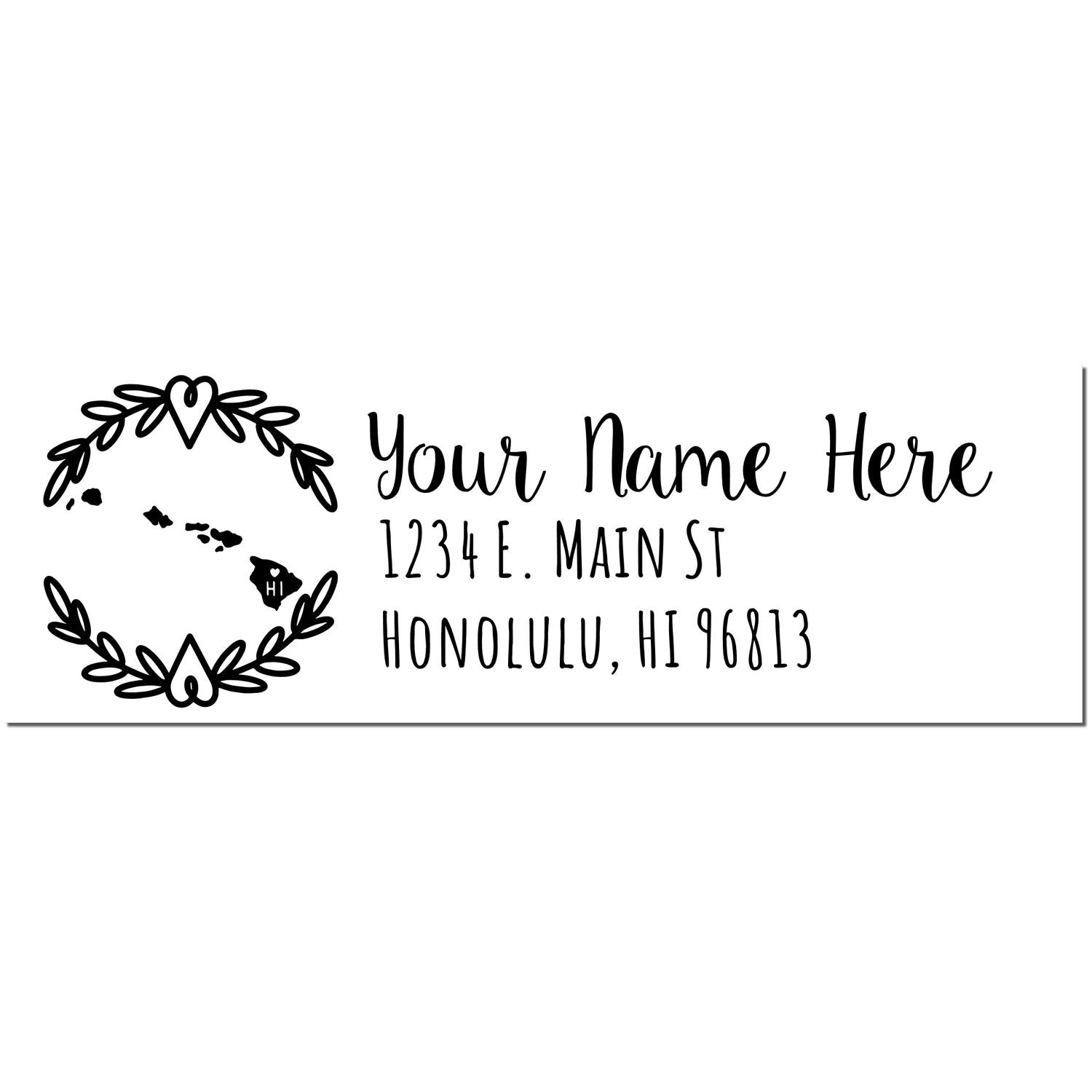 Slim Hawaii Personalized Pre-Inked Address Stamp