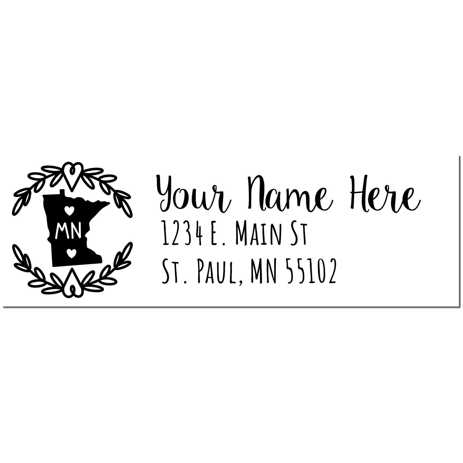 Slim Minnesota Personalized Pre-Inked Address Stamp