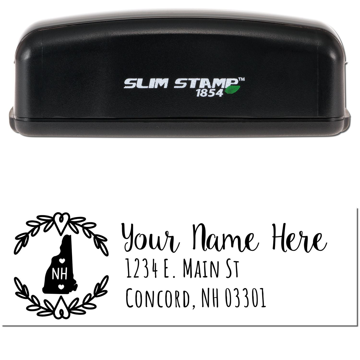 Slim New Hampshire Personalized Pre-Inked Address Stamp