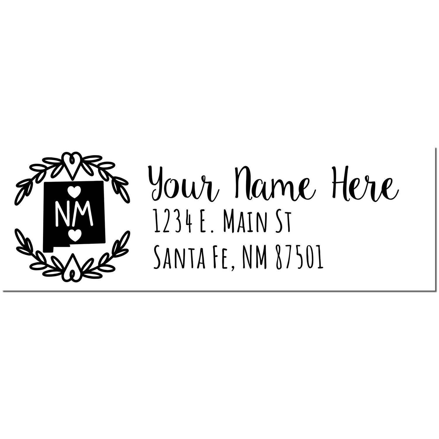 Slim New Mexico Personalized Pre-Inked Address Stamp