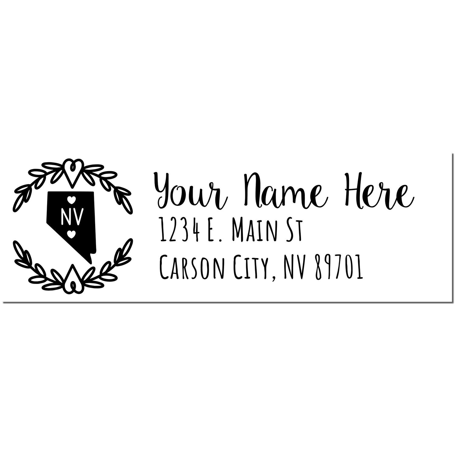 Slim Nevada Personalized Pre-Inked Address Stamp