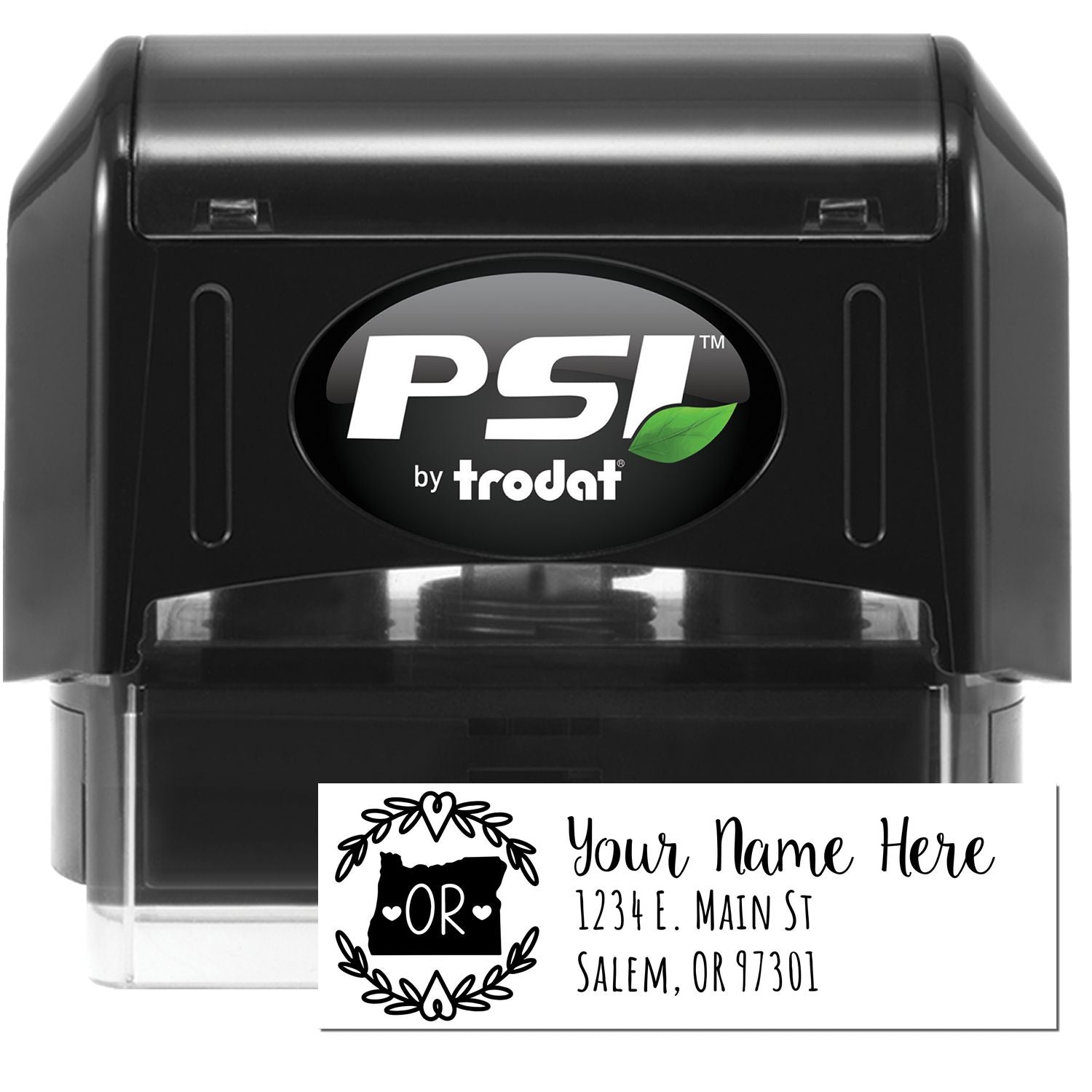 PSI Pre-Inked Oregon State Customized Address Stamp