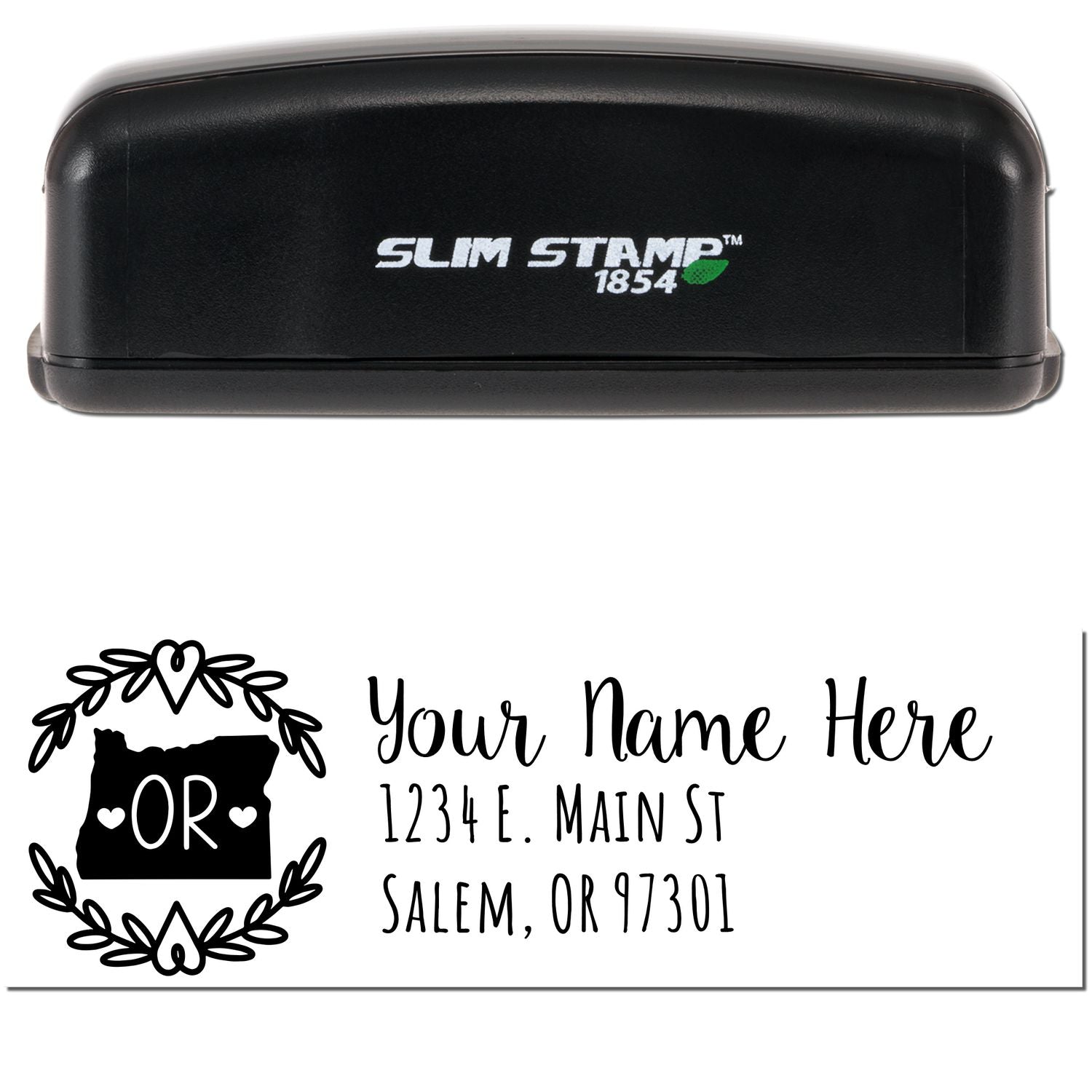 Slim Oregon Personalized Pre-Inked Address Stamp