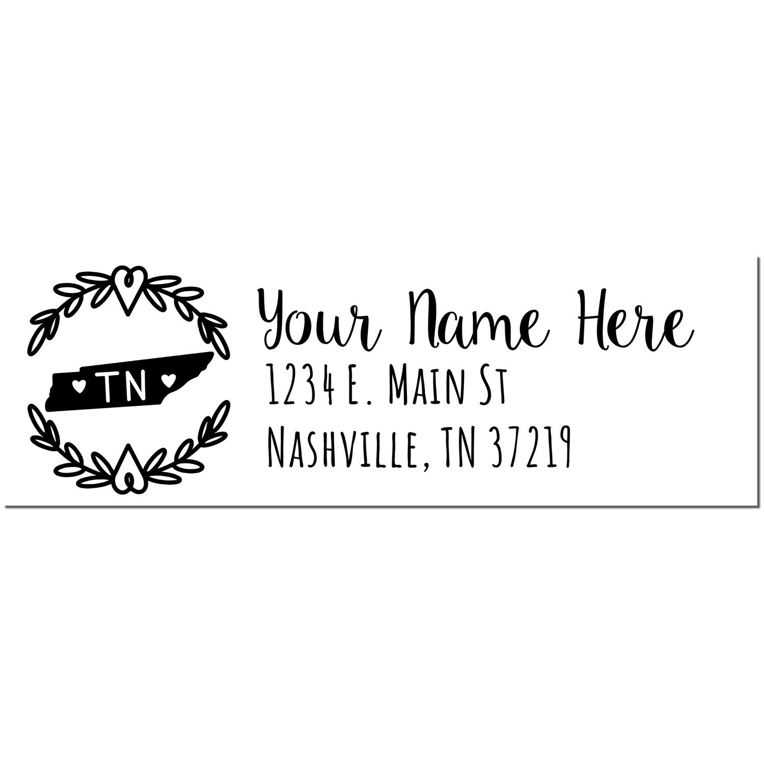 PSI Pre-Inked Tennessee State Customized Address Stamp