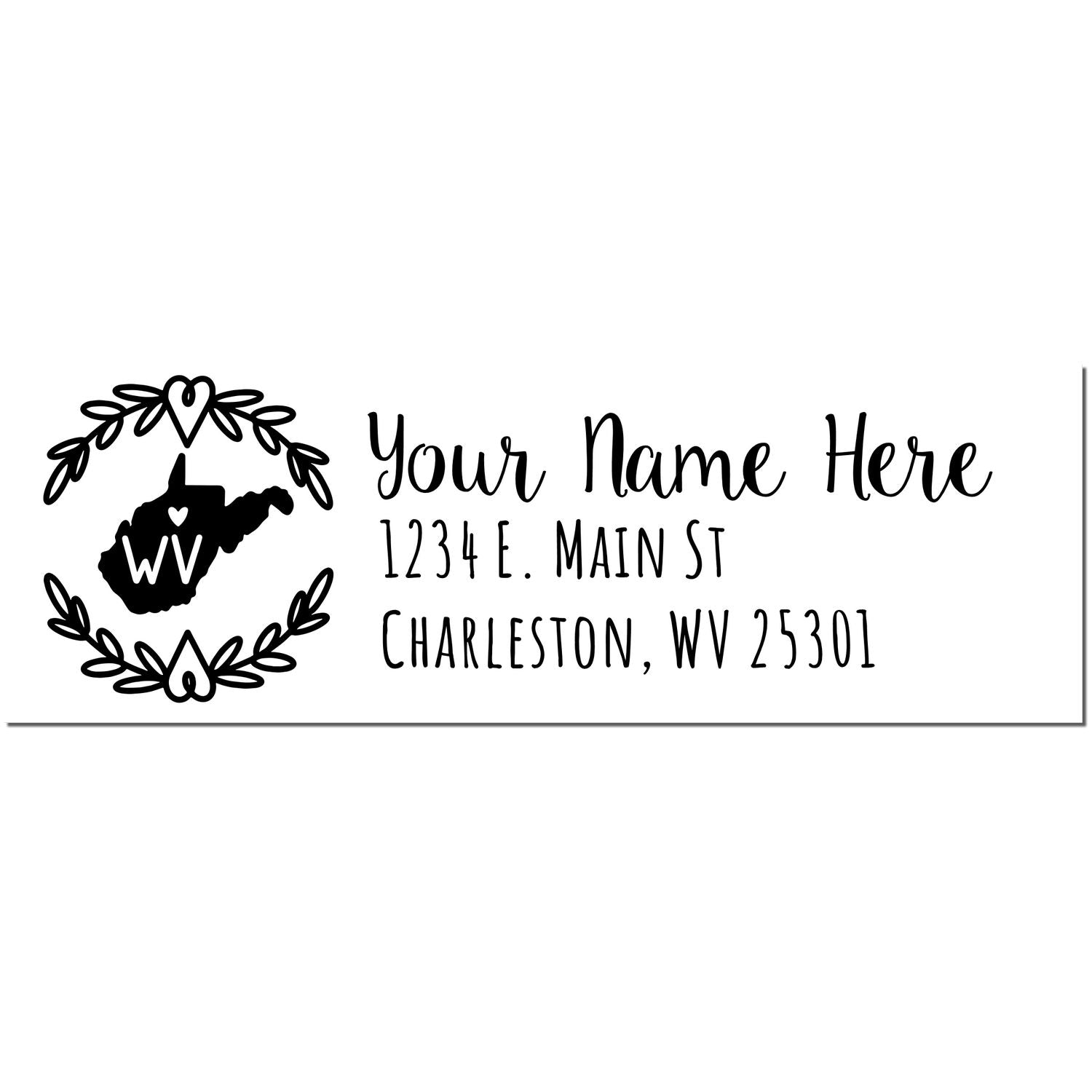 PSI Pre-Inked West Virginia State Customized Address Stamp