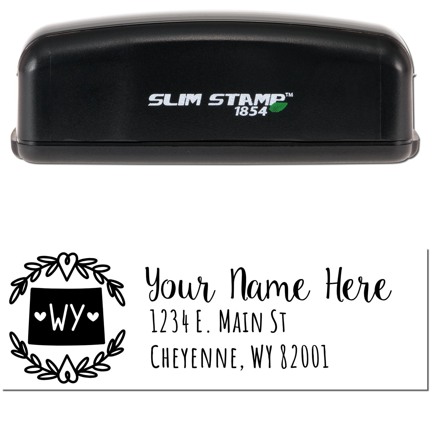 Slim Wyoming Personalized Pre-Inked Address Stamp