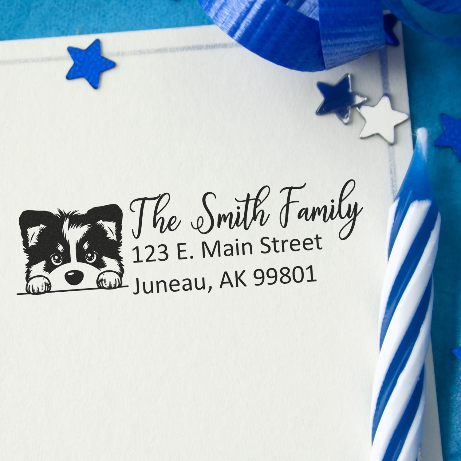 Customized Alaskan Malamute Self-Inking Home Address Stamp