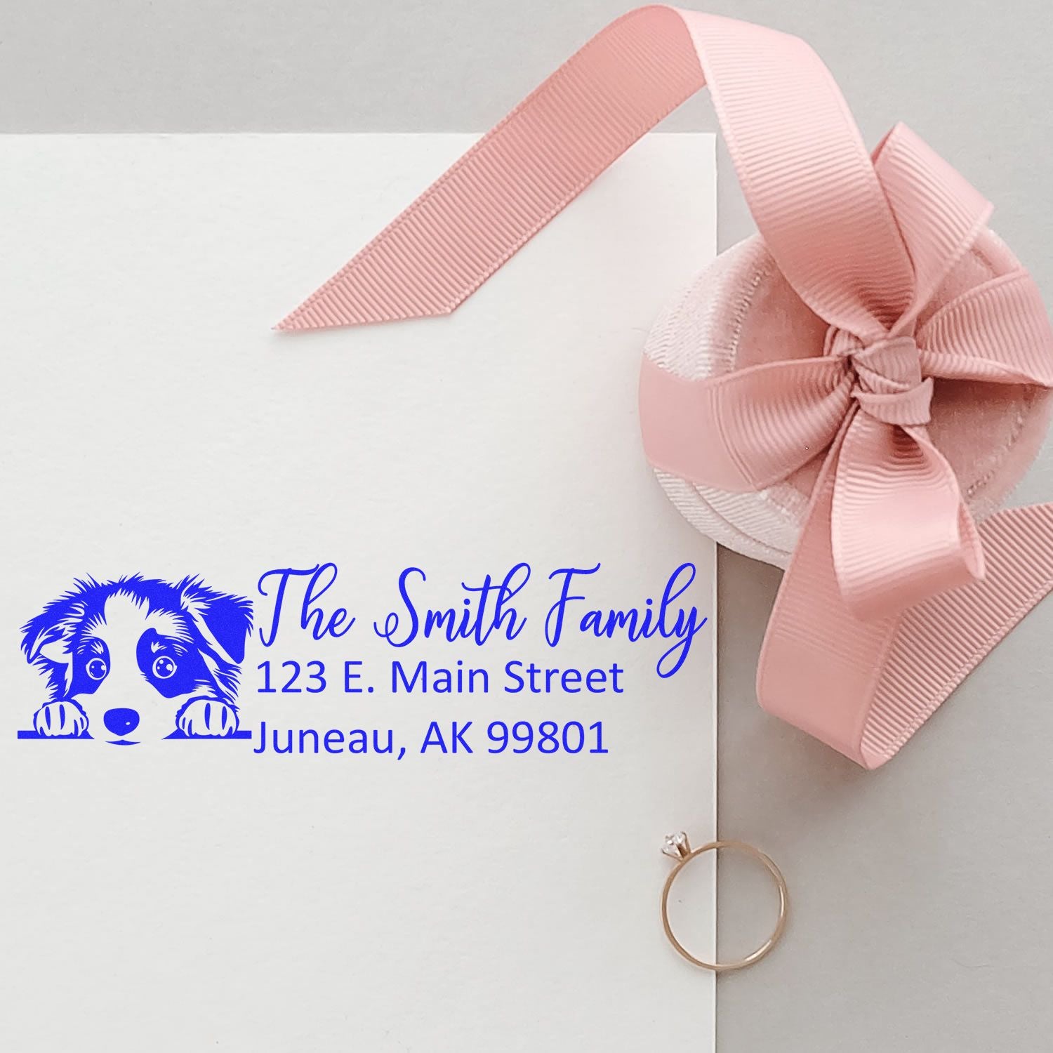 Australian Shepherd Customized Address Stamp