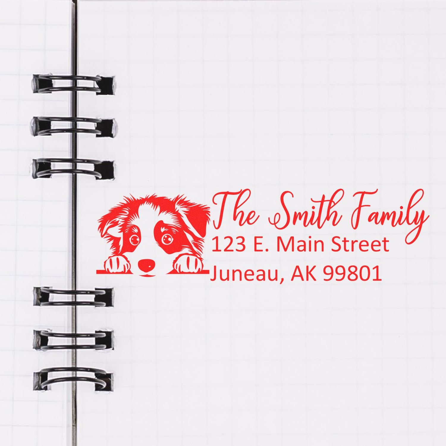 Australian Shepherd Pre-Inked Home Address Stamp