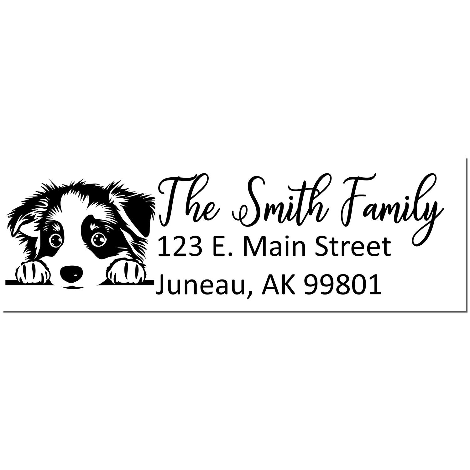 Australian Shepherd Customized Address Stamp