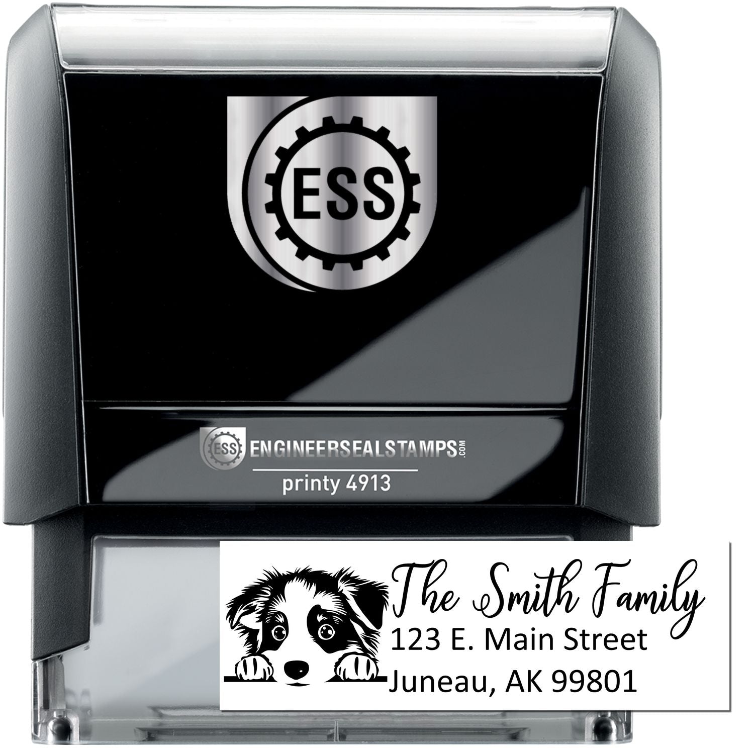 Customized Australian Shepherd Self-Inking Home Address Stamp