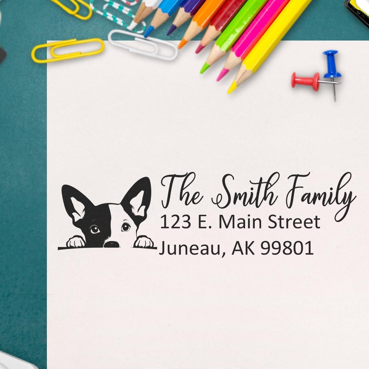 Basenji Customized Address Stamp