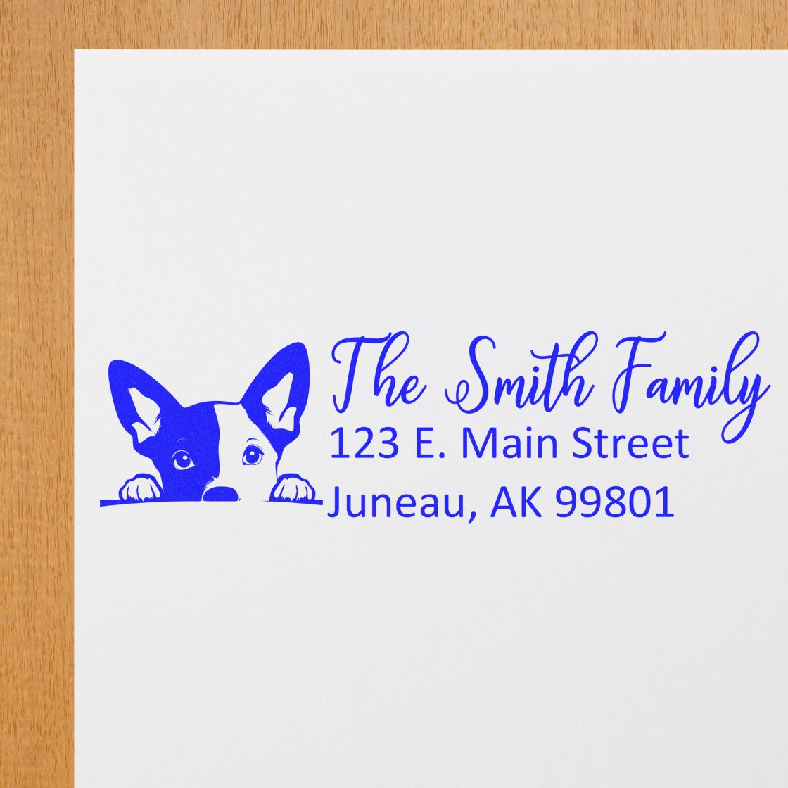 Basenji Pre-Inked Home Address Stamp