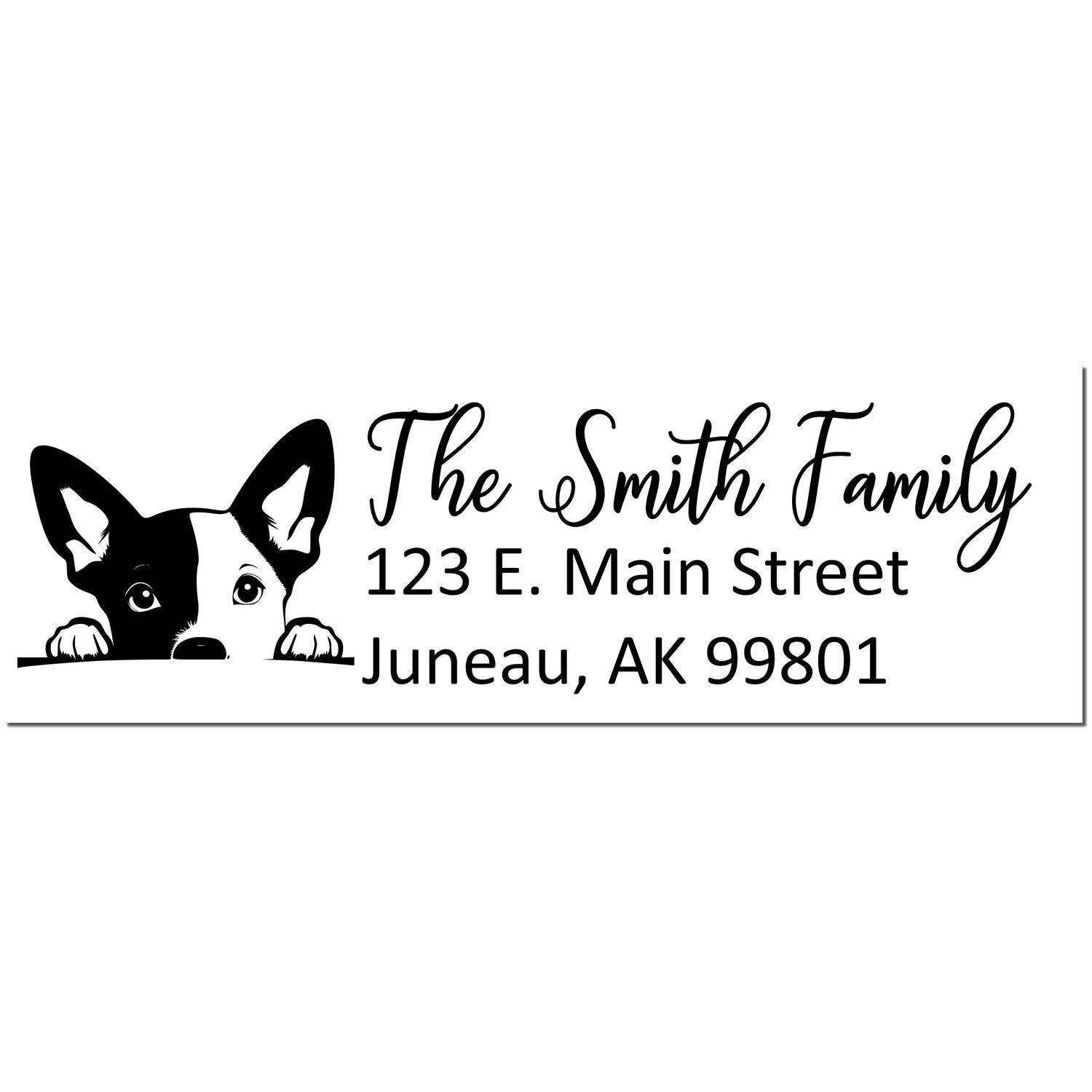 Slim Basenji Dog Mail Address Stamp