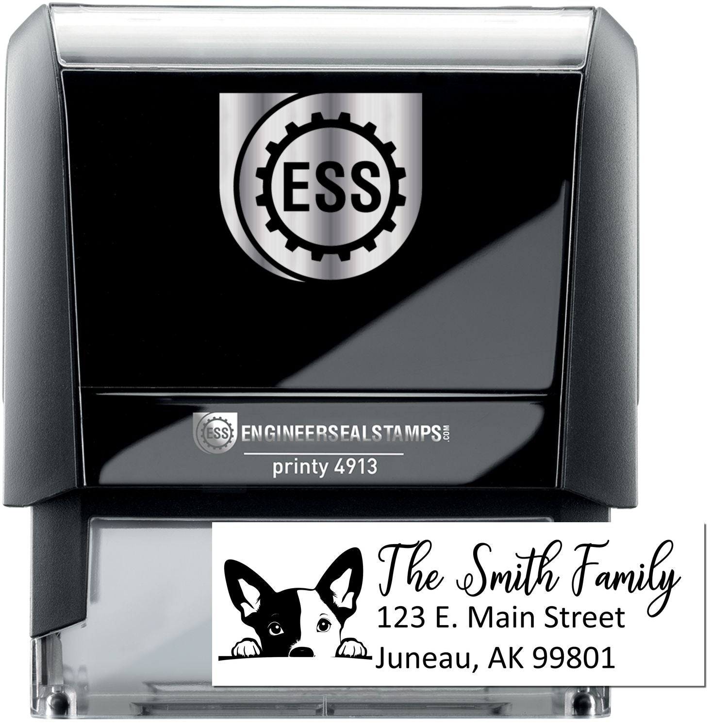 Customized Basenji Self-Inking Home Address Stamp