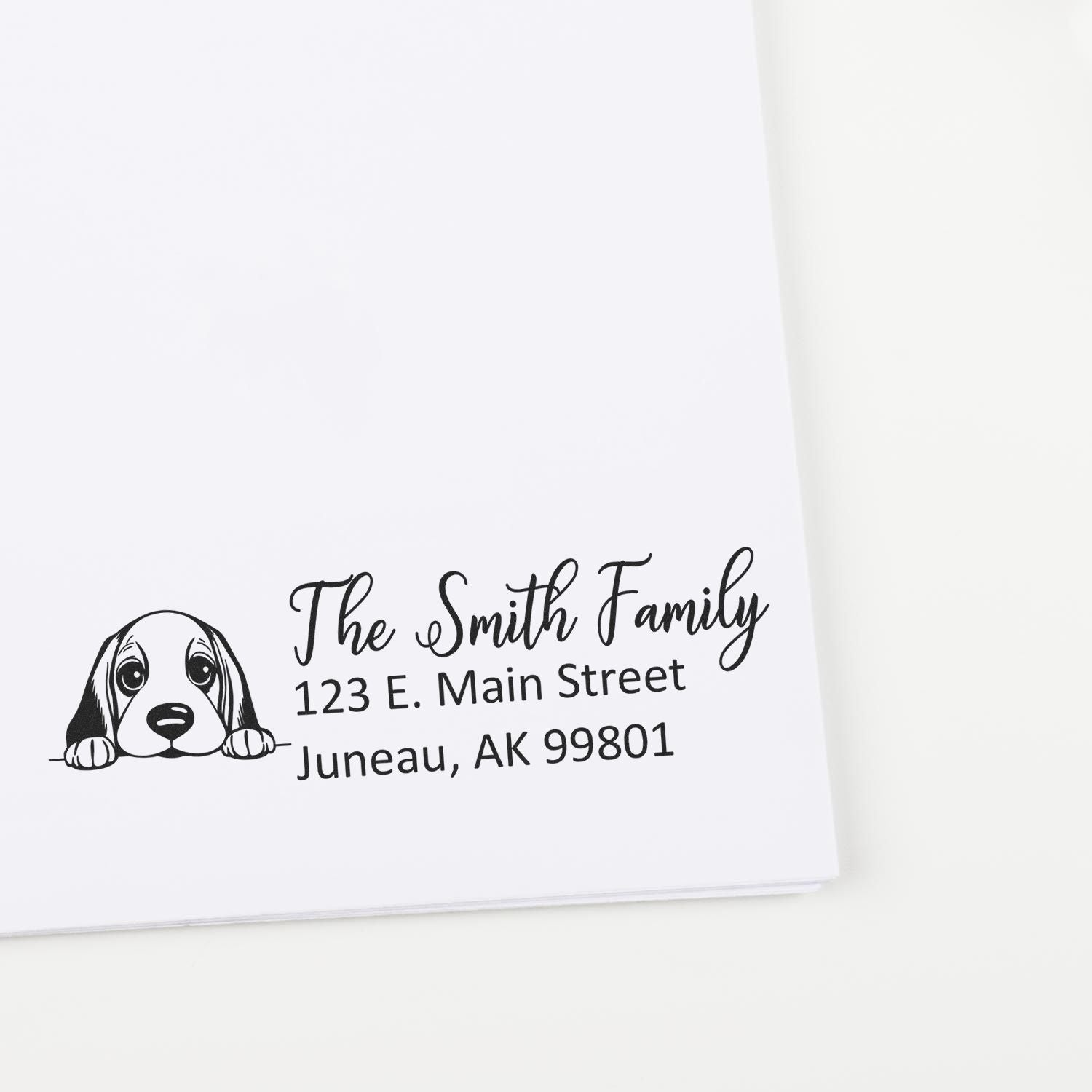 Basset Hound Pre-Inked Home Address Stamp