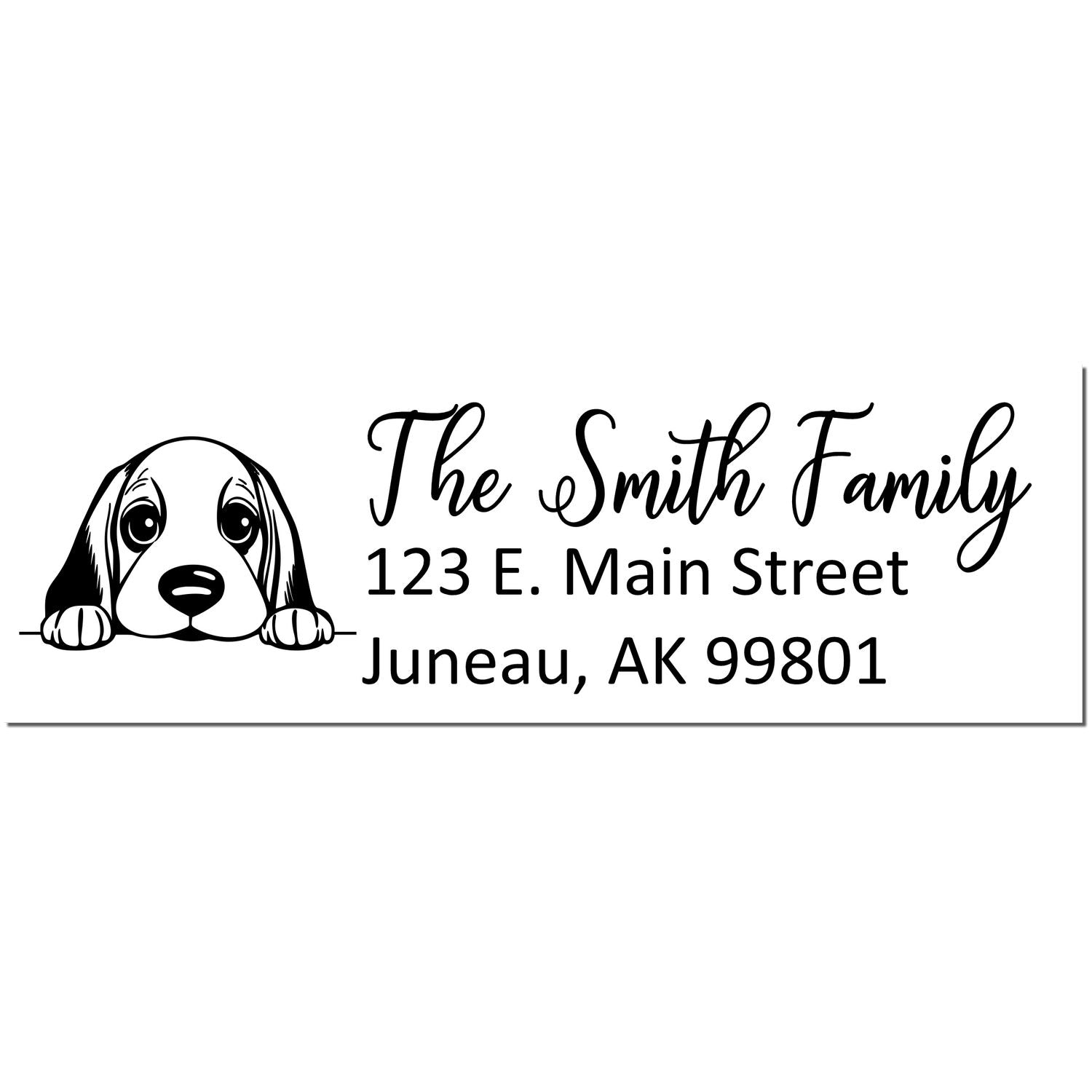 Customized Basset Hound Self-Inking Home Address Stamp