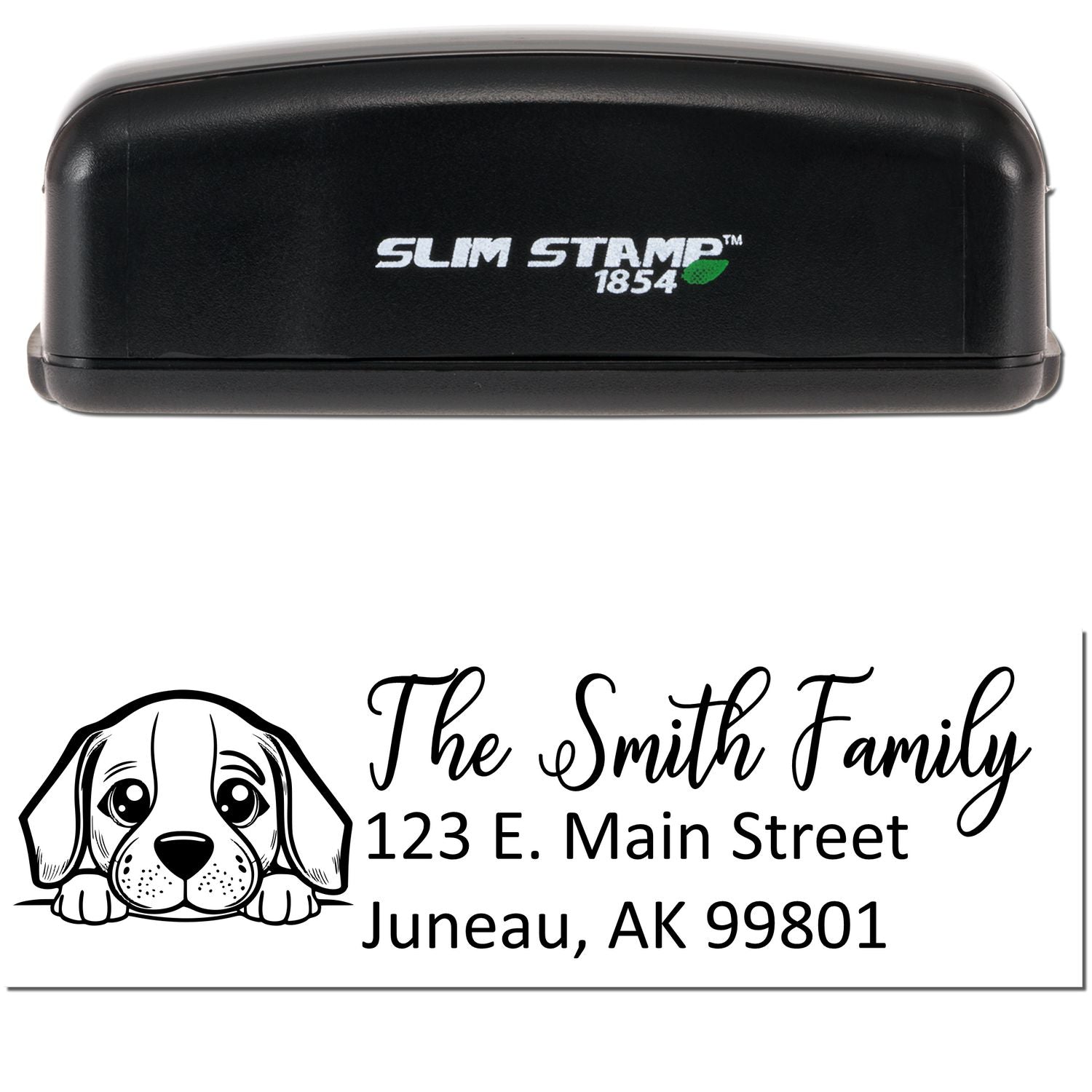 Slim Beagle Dog Mail Address Stamp