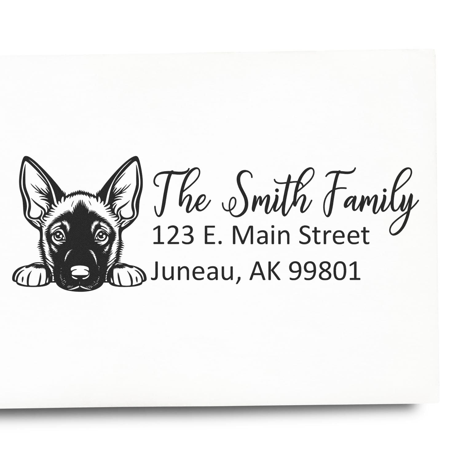 Customized Belgian Malinois Self-Inking Home Address Stamp