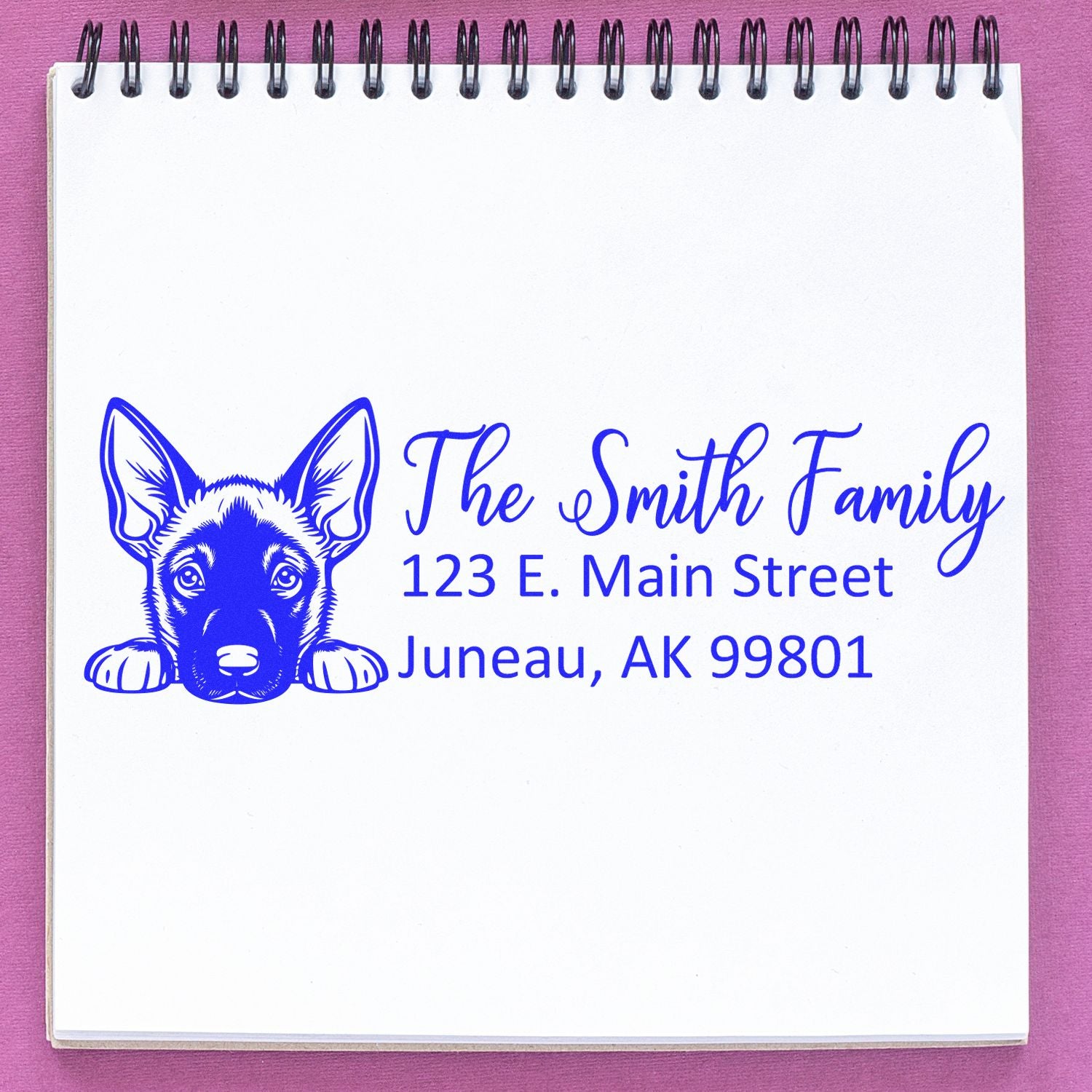 Belgian Malinois Customized Address Stamp