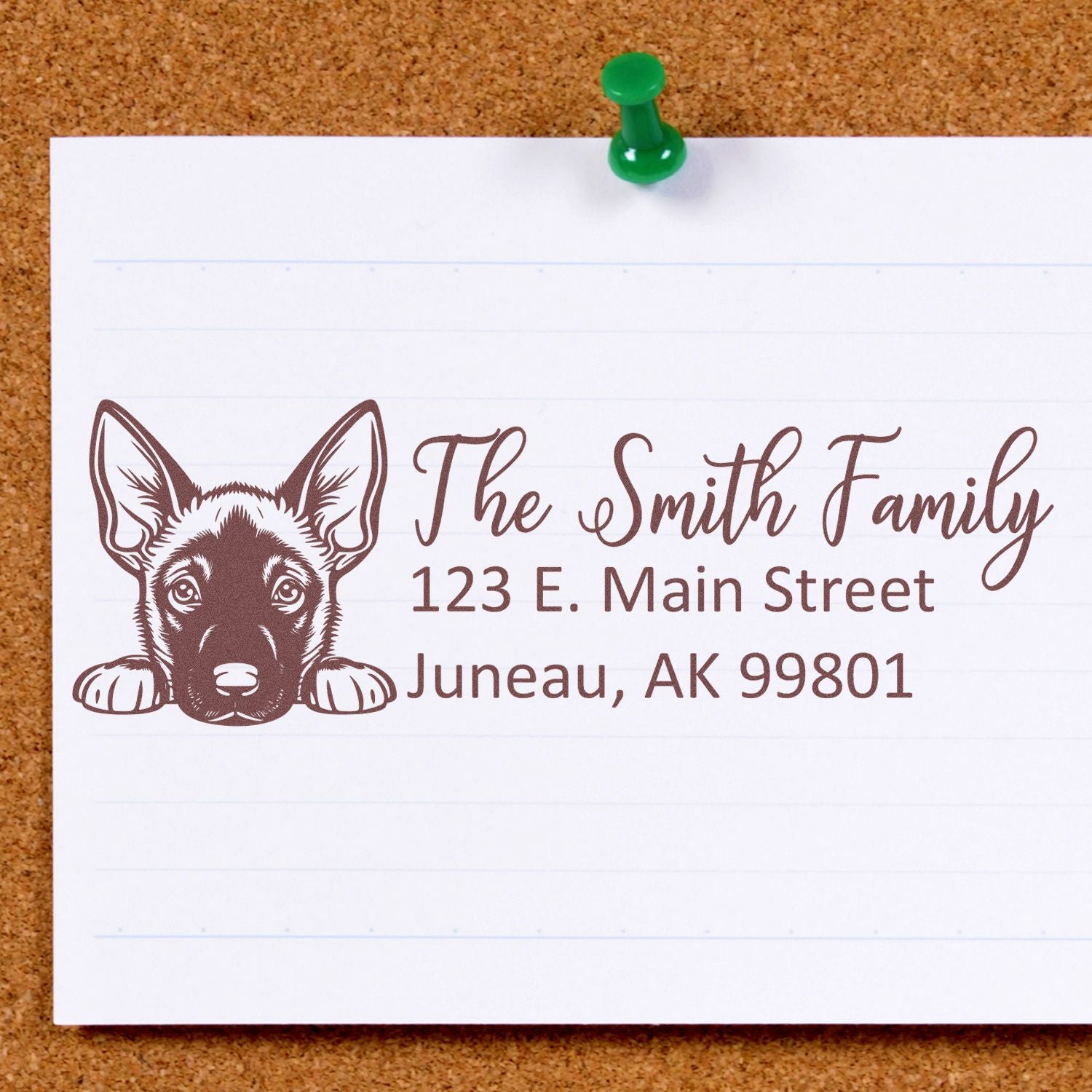 Customized Belgian Malinois Self-Inking Home Address Stamp