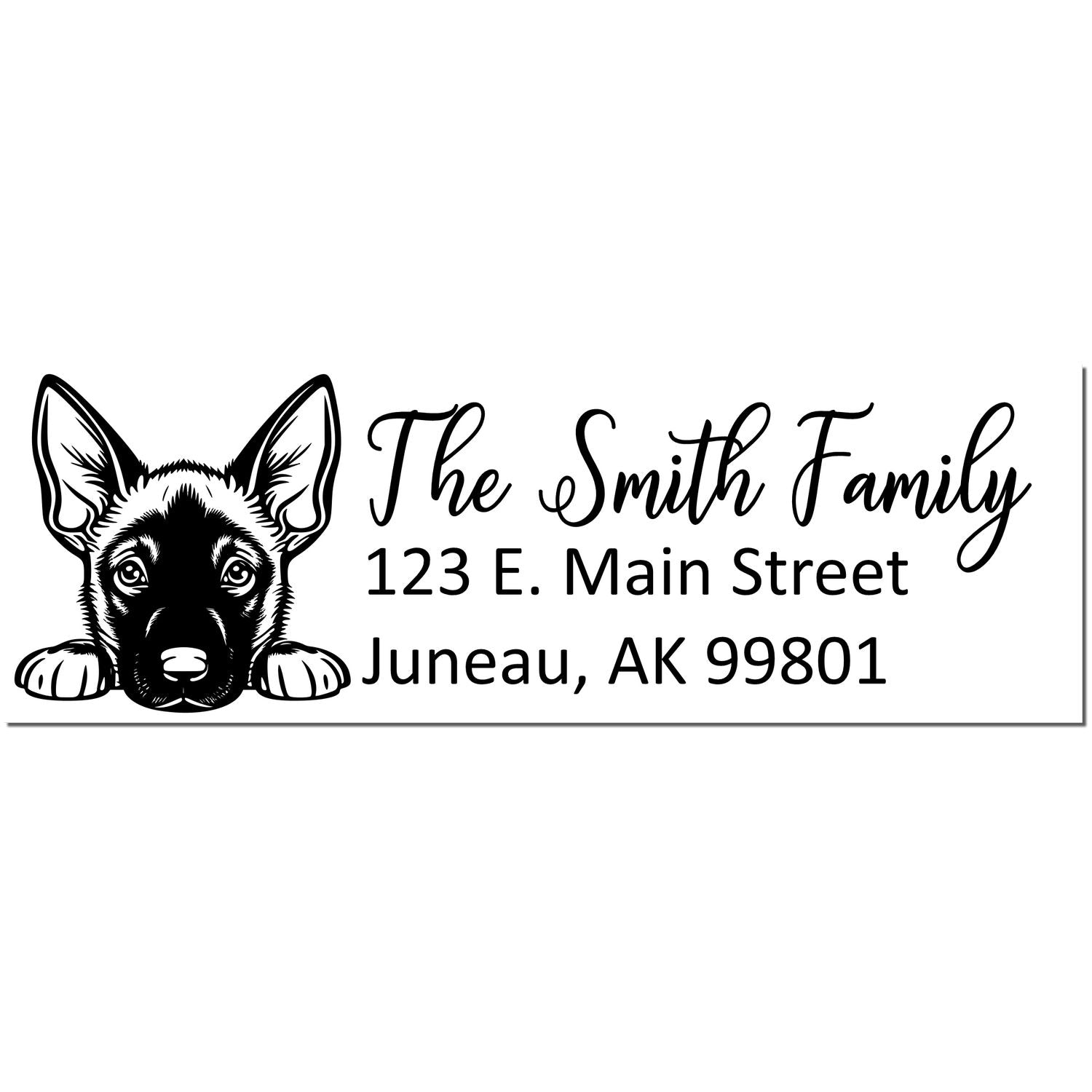 Customized Belgian Malinois Self-Inking Home Address Stamp