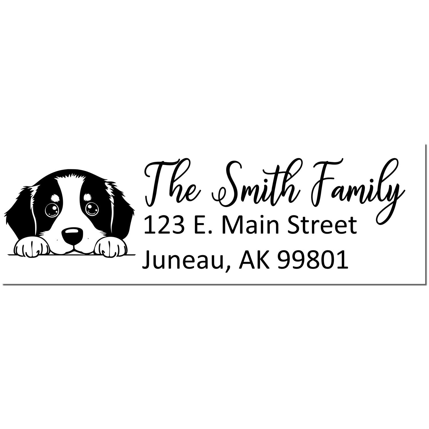 Slim Bernese Mountain Dog Mail Address Stamp