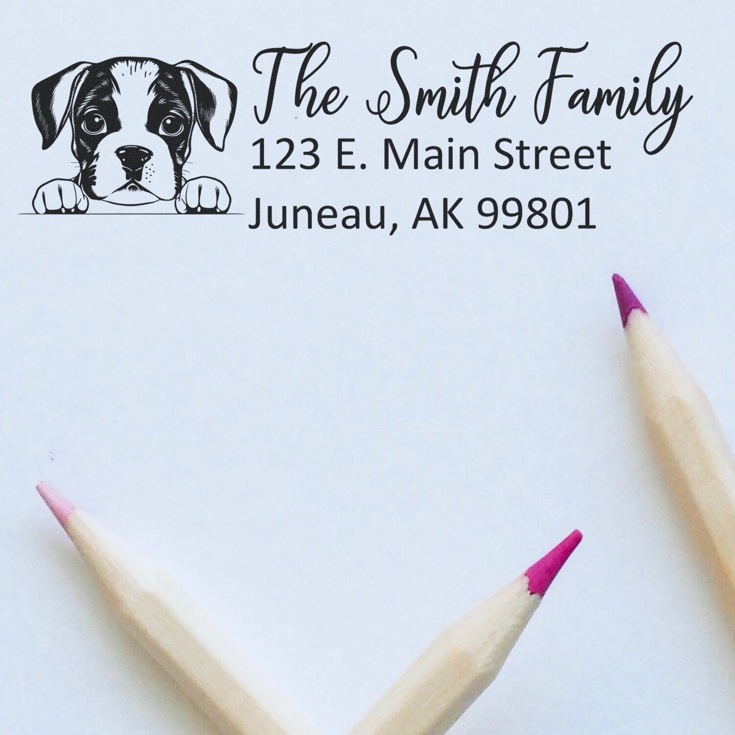 Boxer Pre-Inked Home Address Stamp