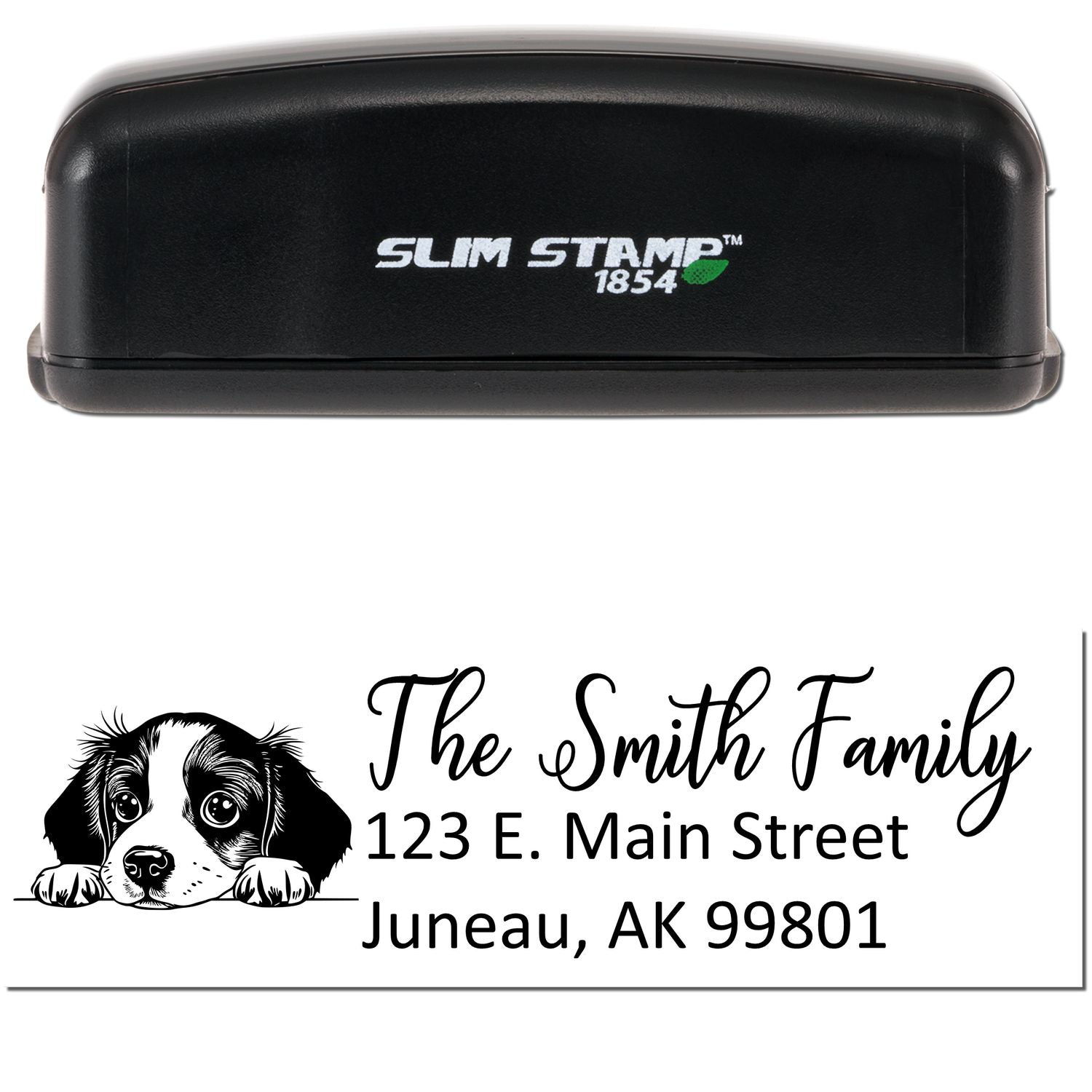 Slim Brittany Dog Mail Address Stamp