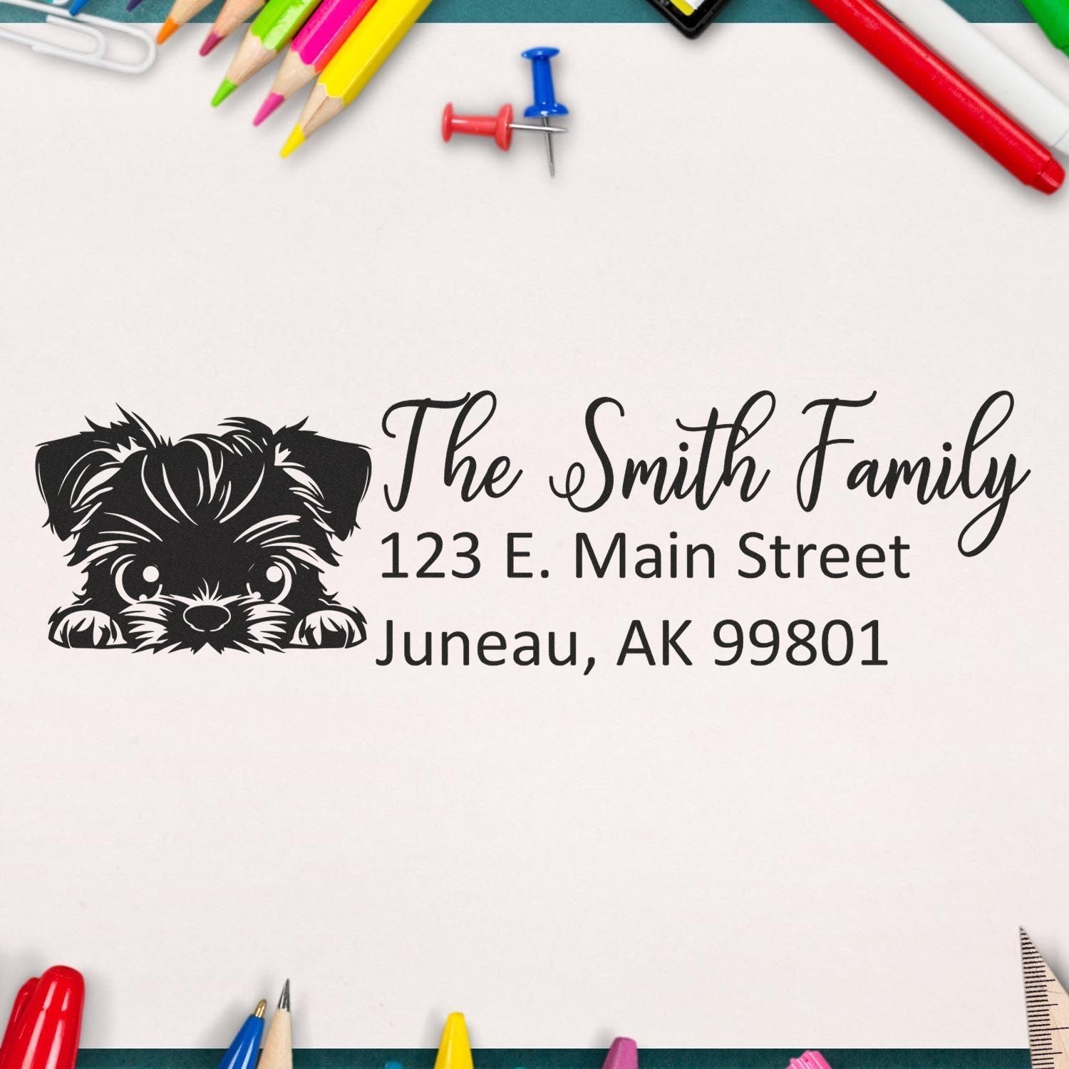 Customized Brussels Griffon Self-Inking Home Address Stamp