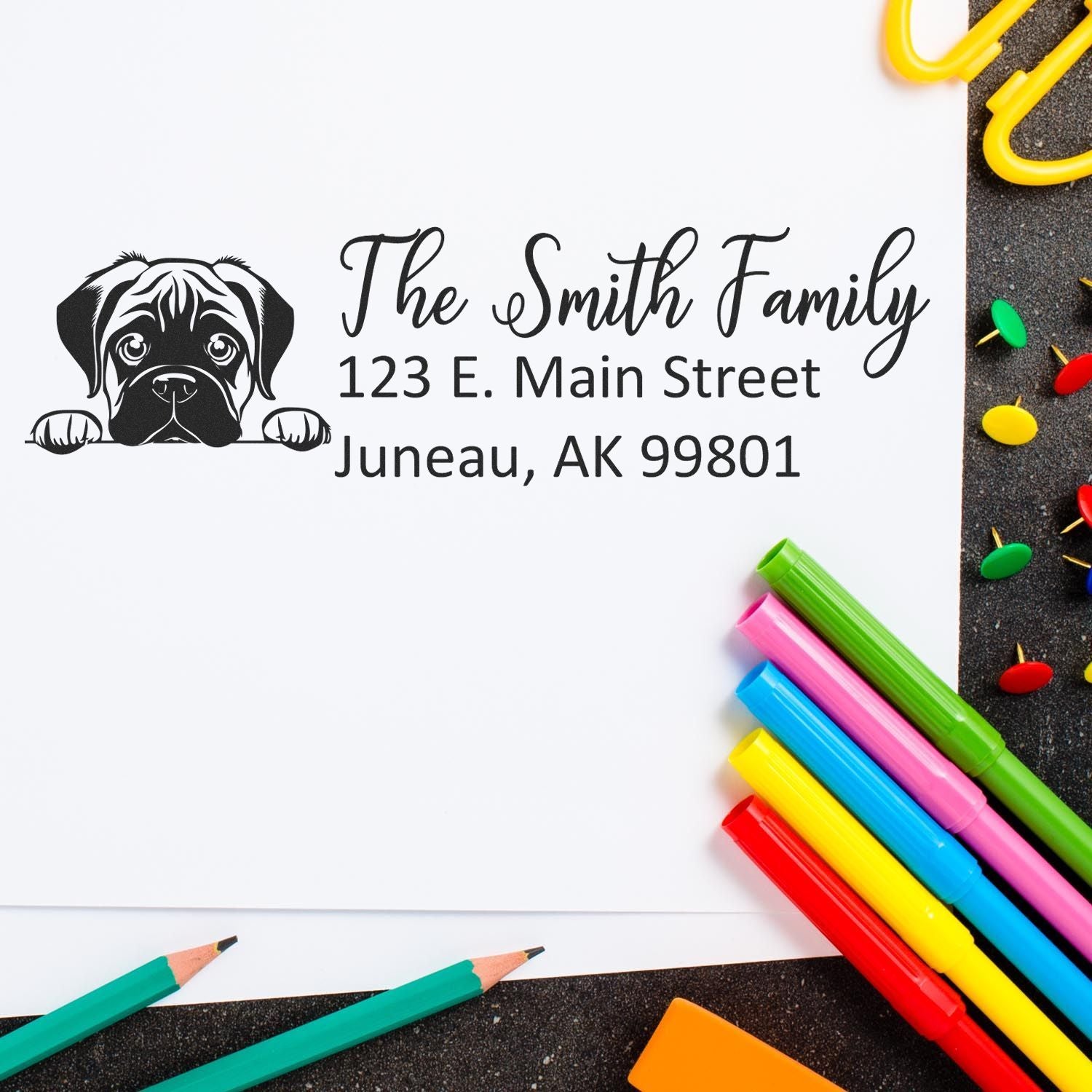 Bullmastiff Pre-Inked Home Address Stamp