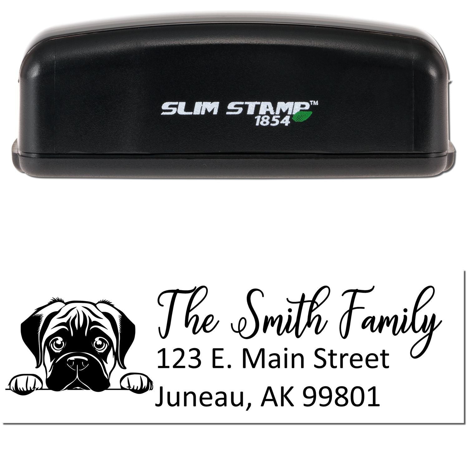 Slim Bullmastiff Dog Mail Address Stamp