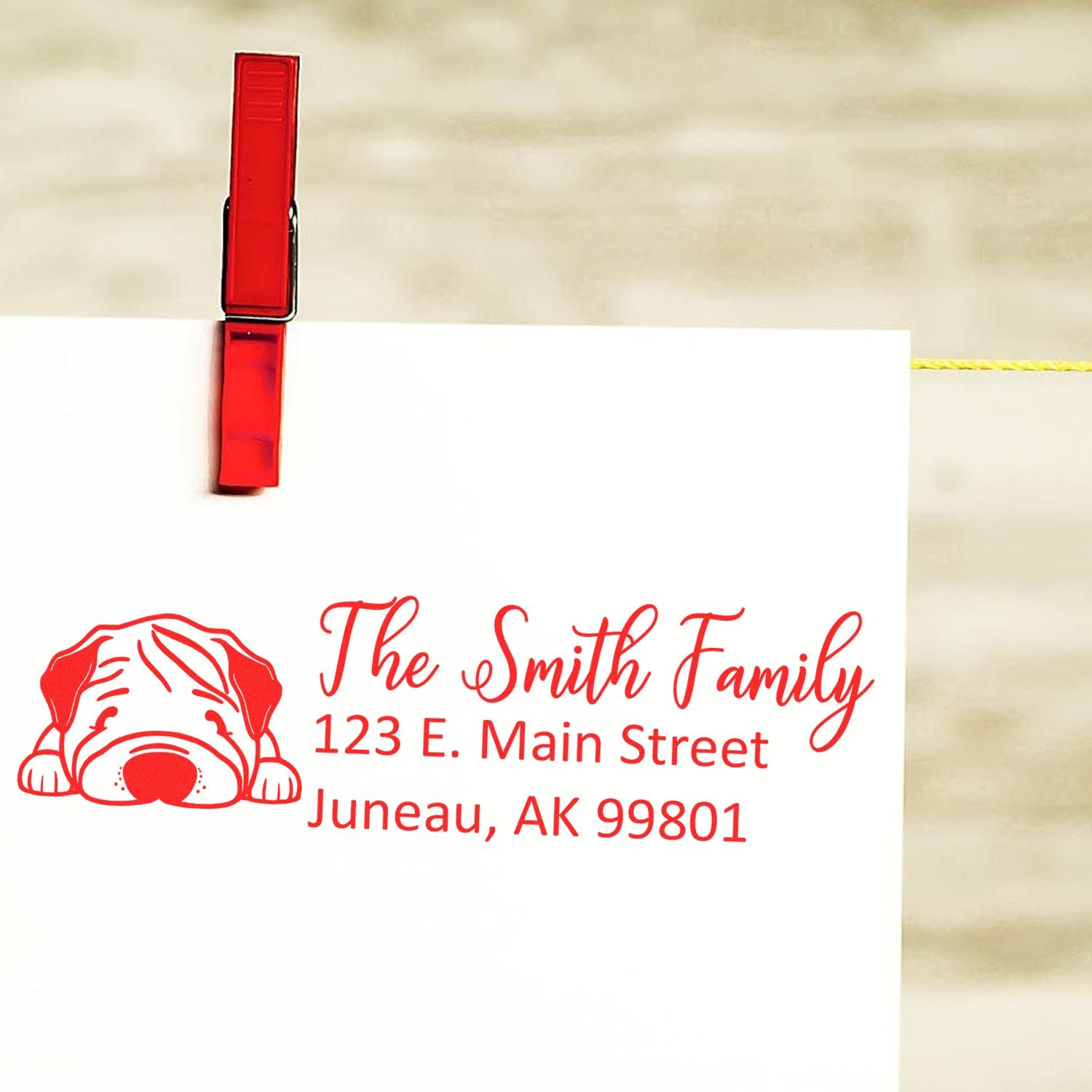 Chinese Shar Pei Pre-Inked Home Address Stamp