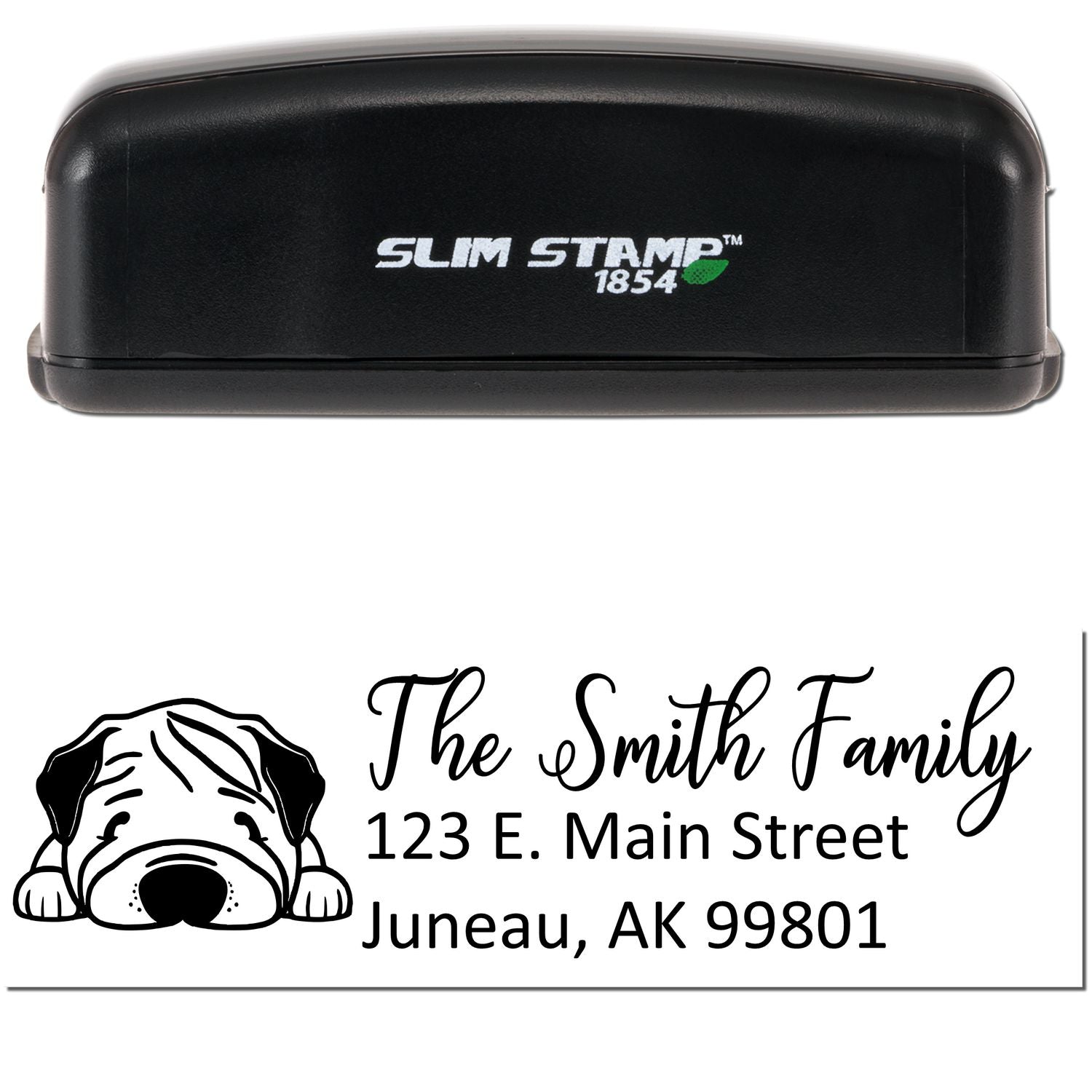 Slim Chinese Shar Pei Dog Mail Address Stamp