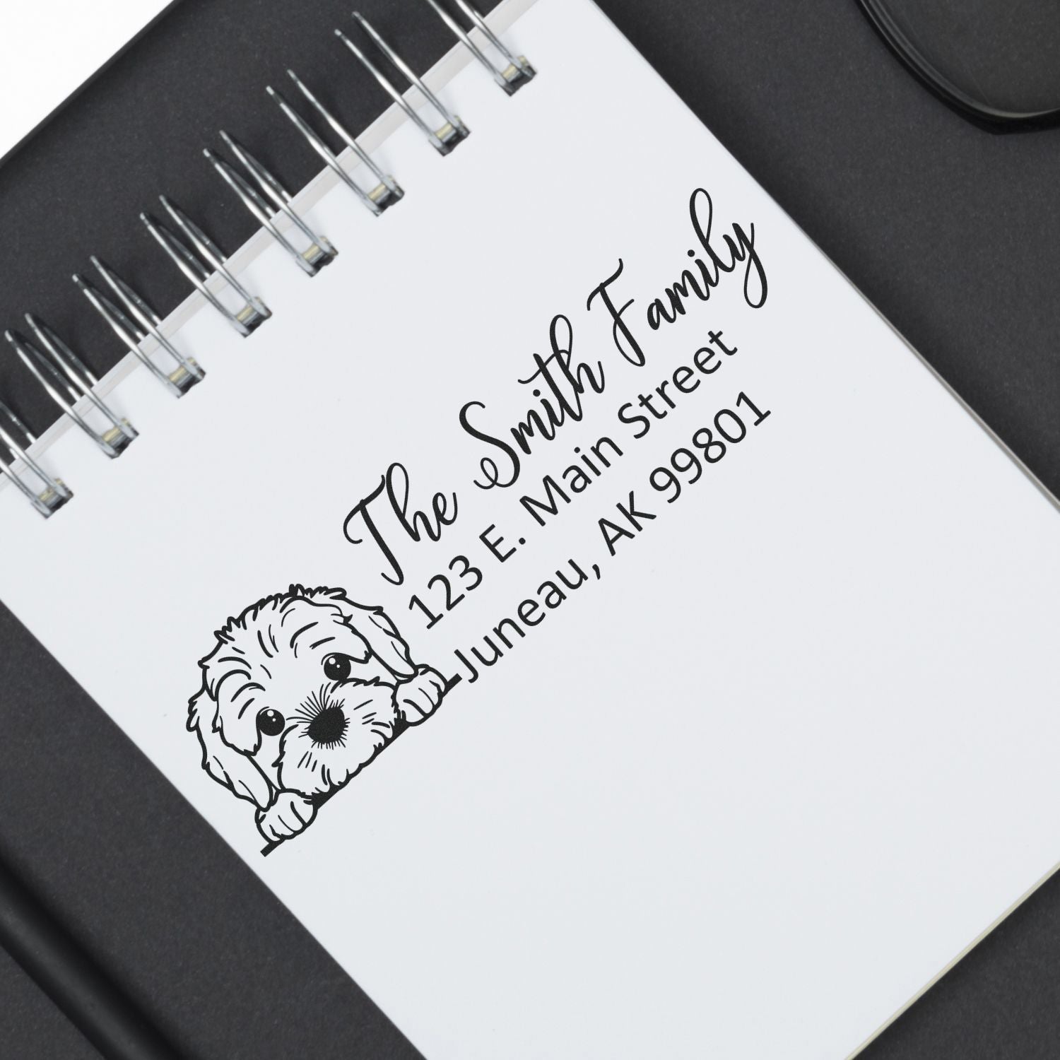 Customized Cockapoo Self-Inking Home Address Stamp