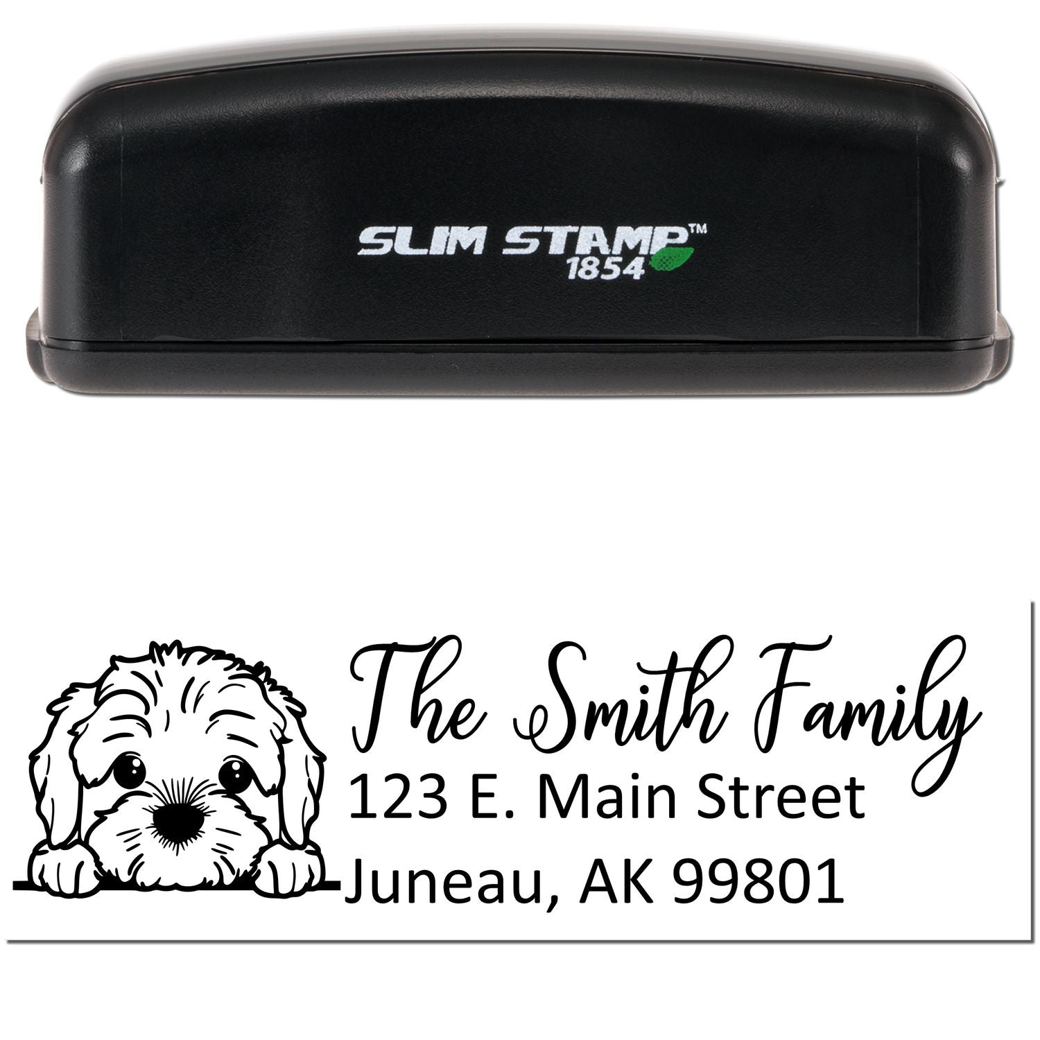 Slim Cockapoo Dog Mail Address Stamp