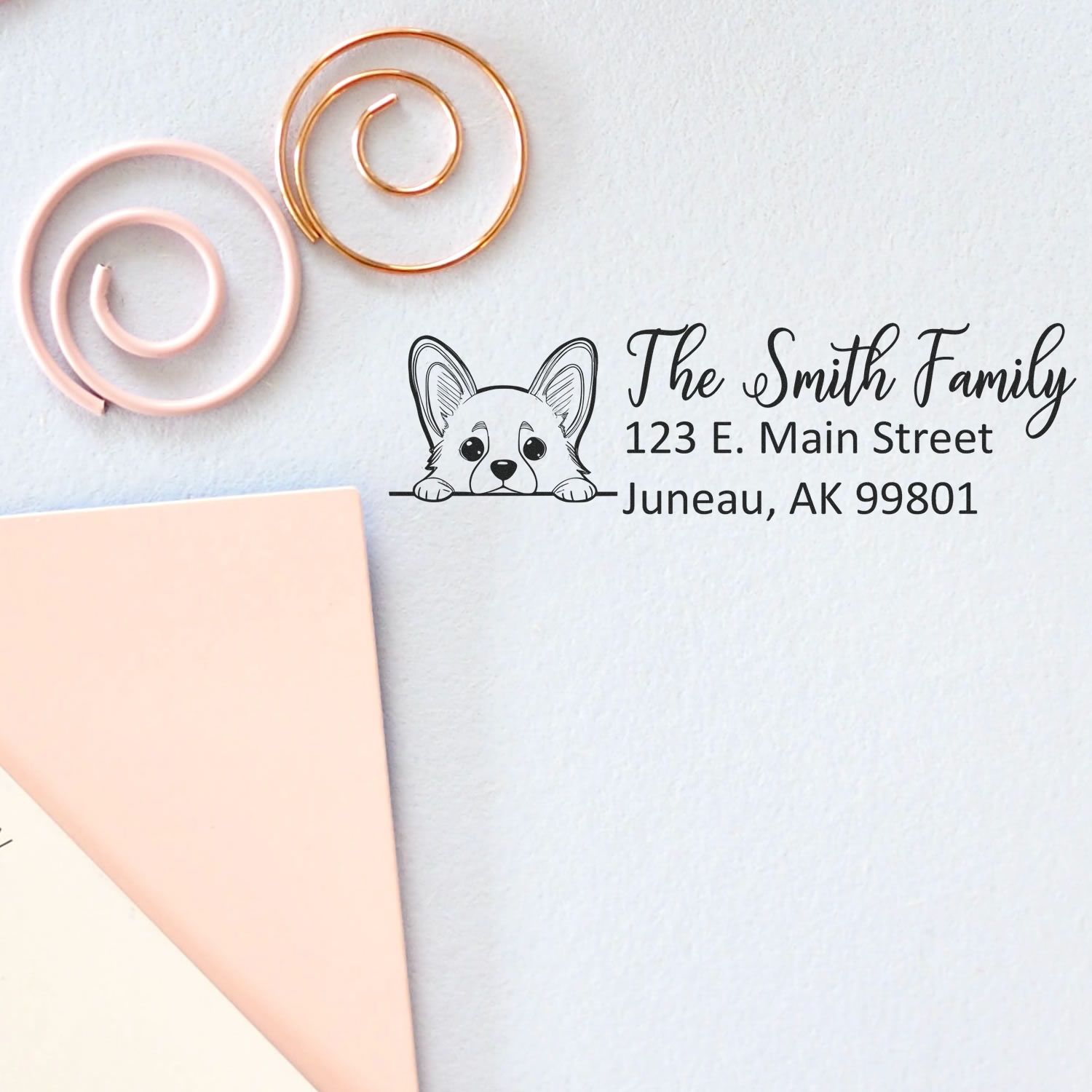 Customized Corgi Self-Inking Home Address Stamp