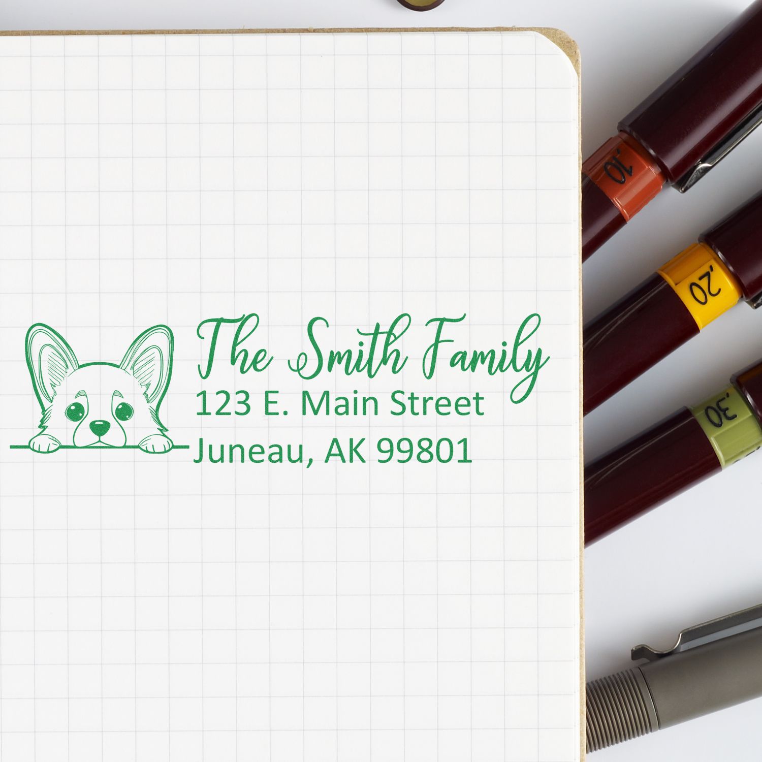 Slim Corgi Dog Mail Address Stamp