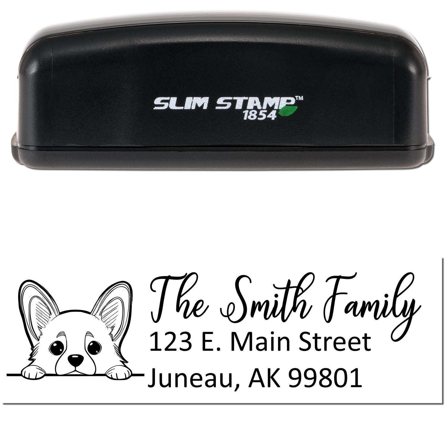 Slim Corgi Dog Mail Address Stamp