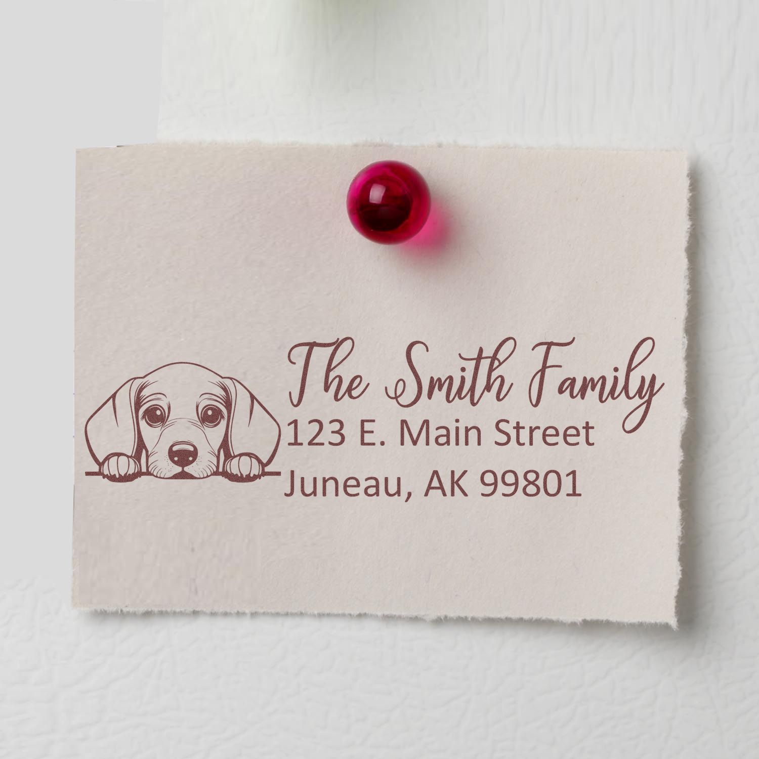 Slim Dachshund Dog Mail Address Stamp