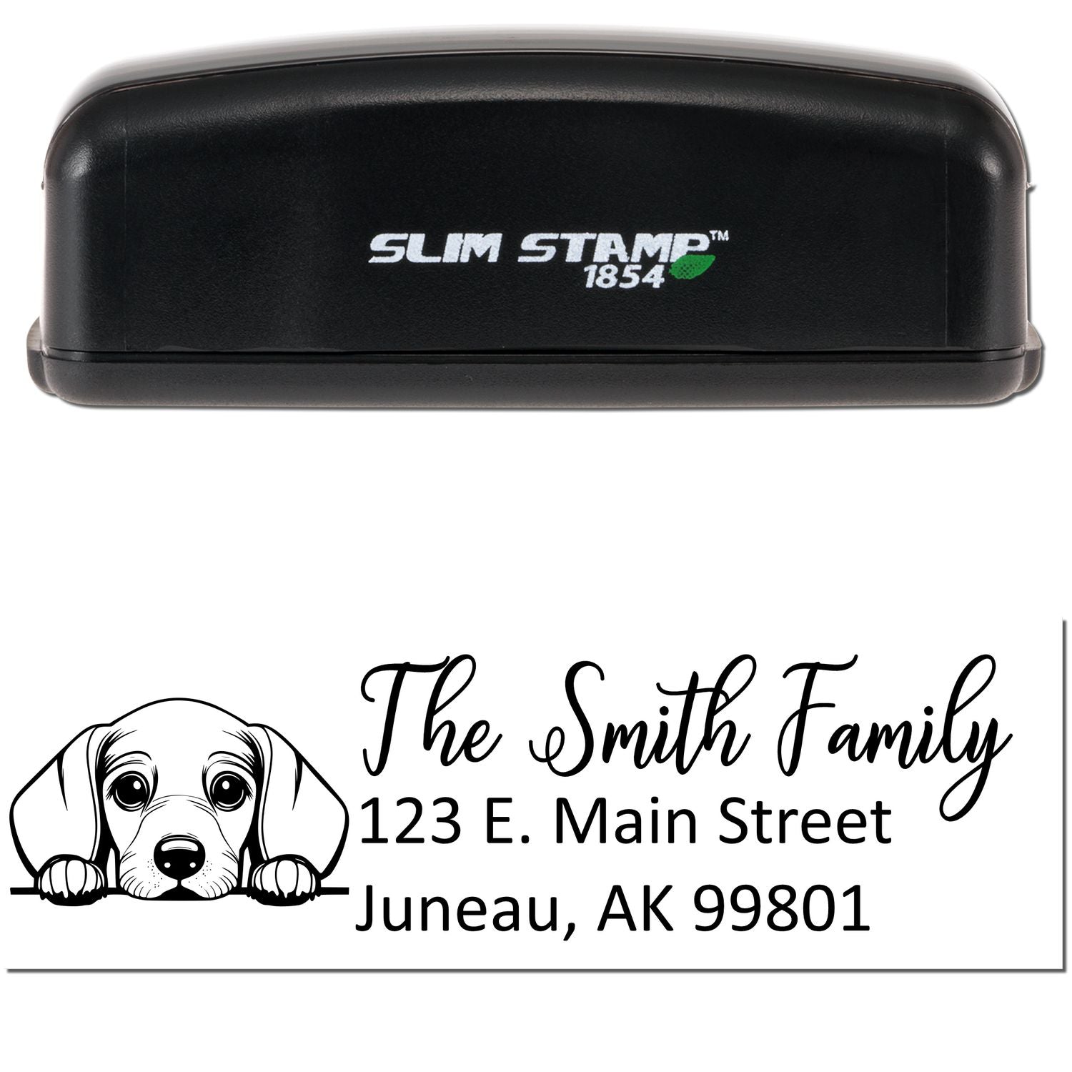 Slim Dachshund Dog Mail Address Stamp