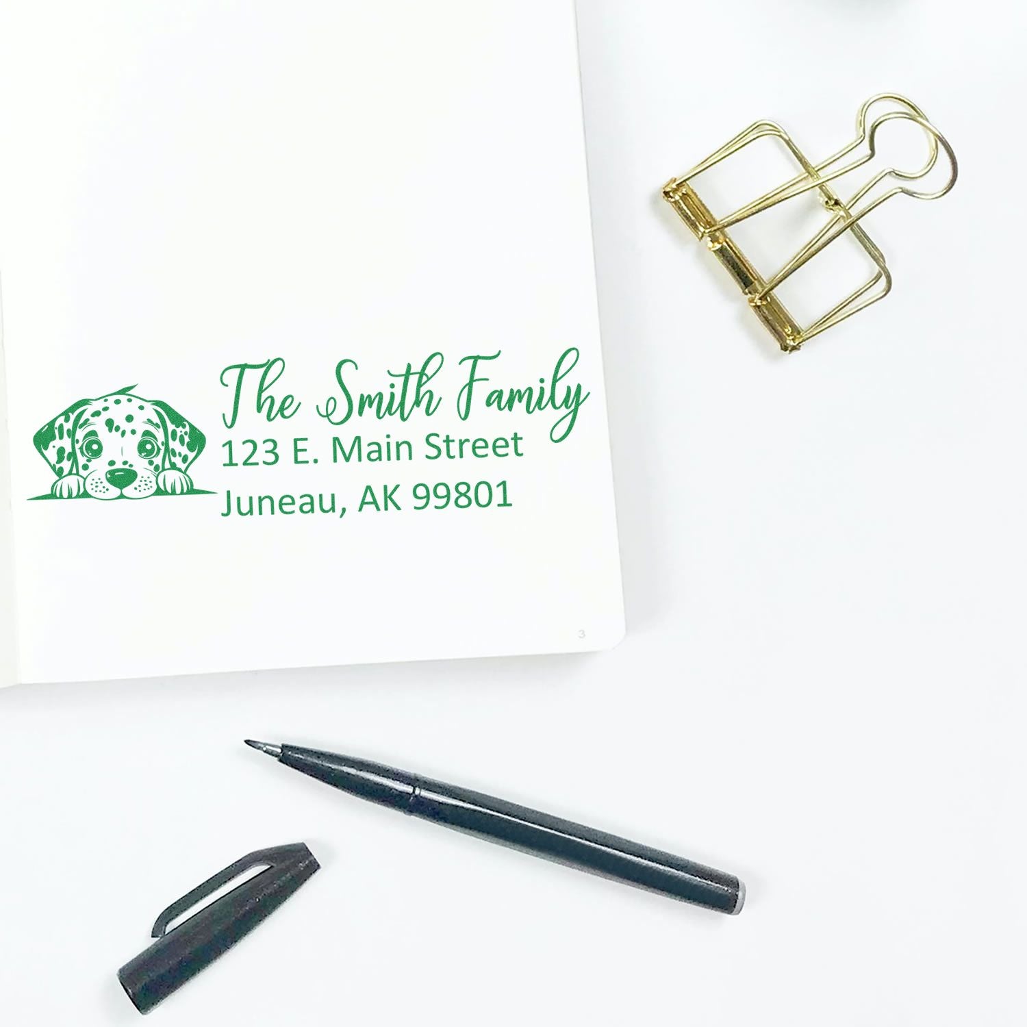 Dalmatian Pre-Inked Home Address Stamp