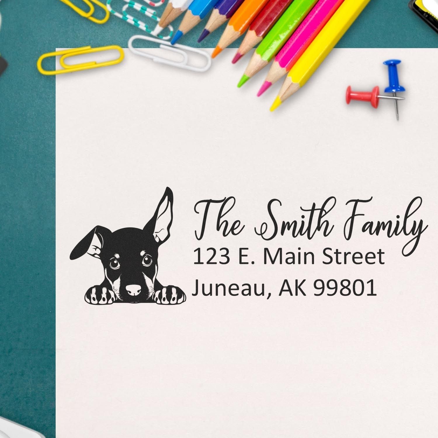 Doberman Pinscher Customized Address Stamp