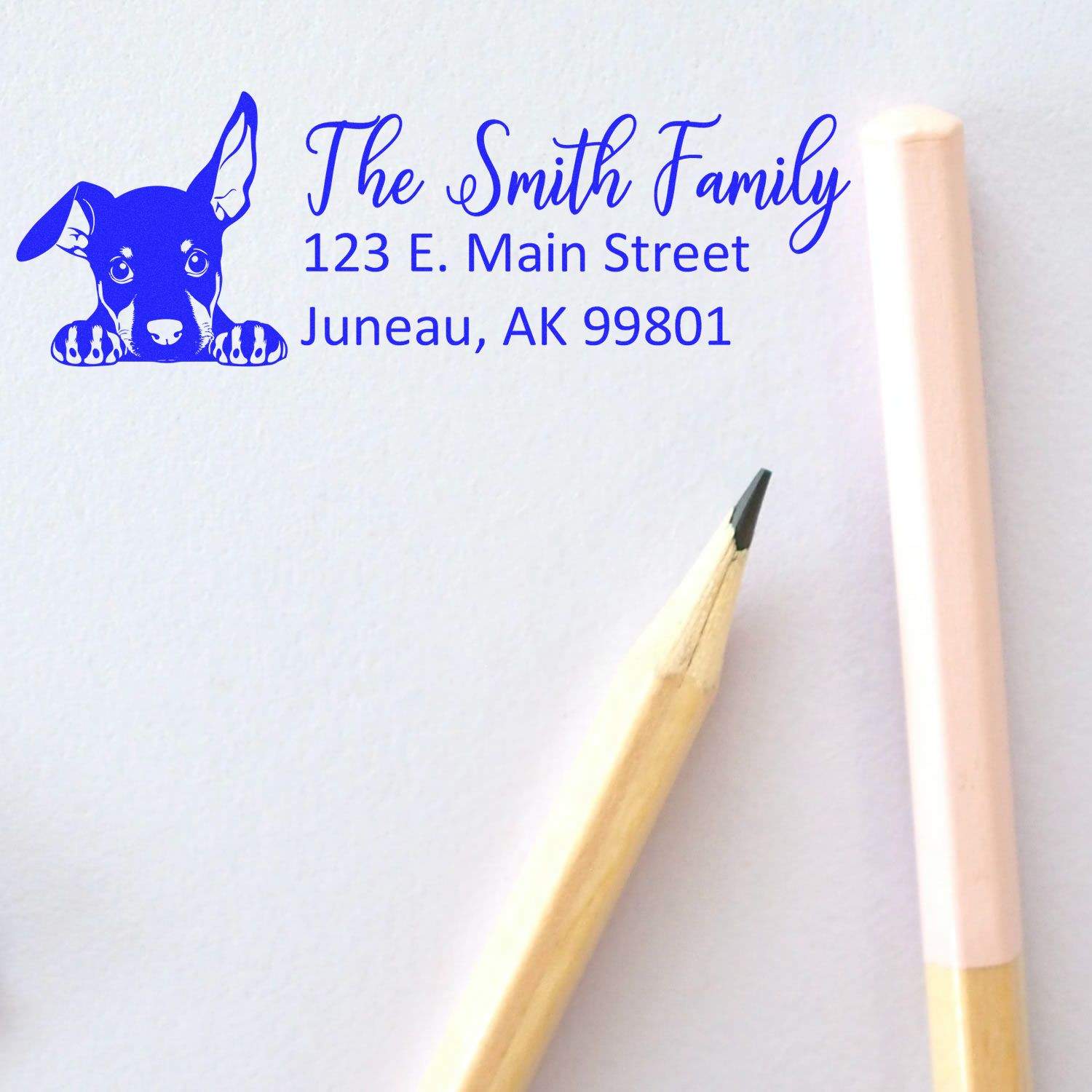 Doberman Pinscher Customized Address Stamp