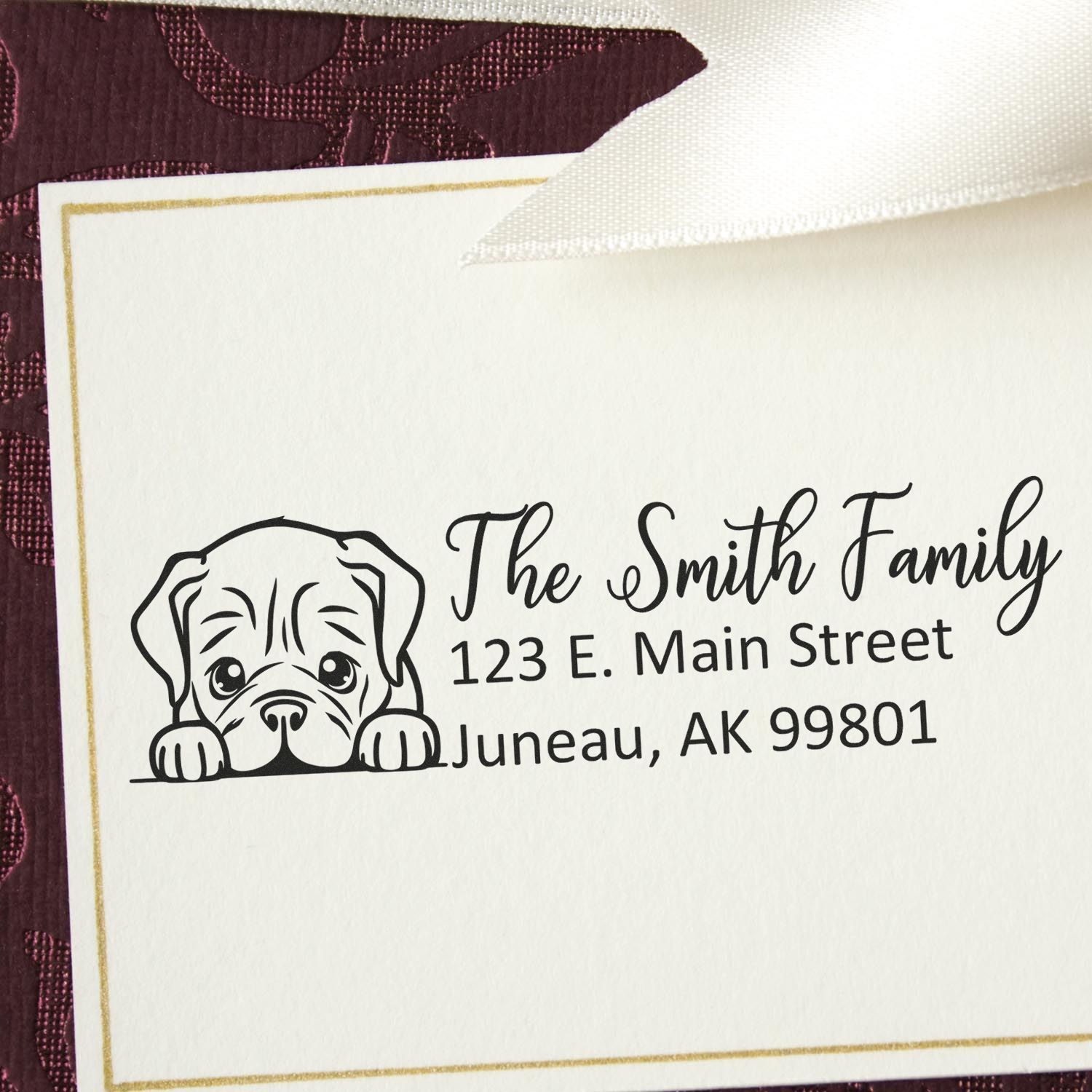 Slim Dogue De Bordeaux Dog Mail Address Stamp