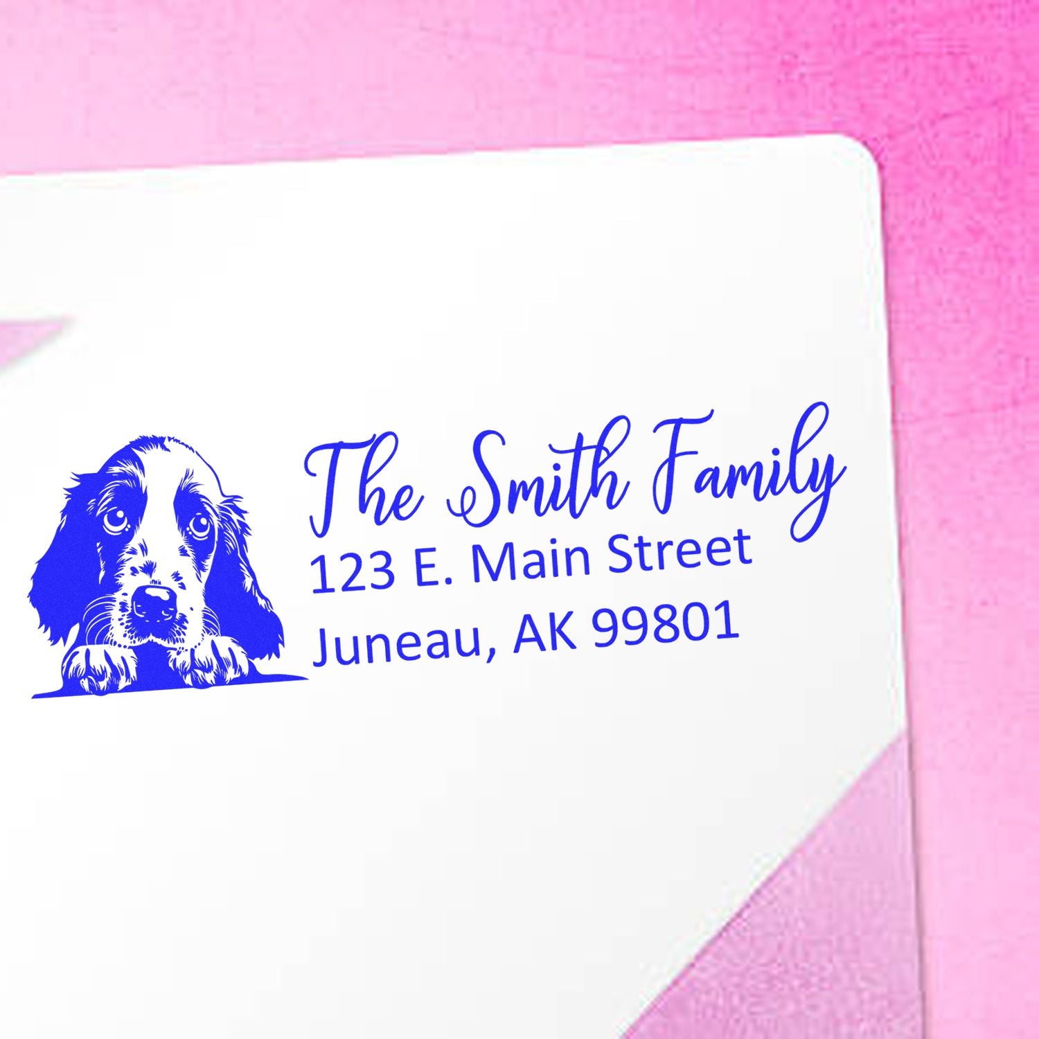 Slim English Cocker Spaniel Dog Mail Address Stamp