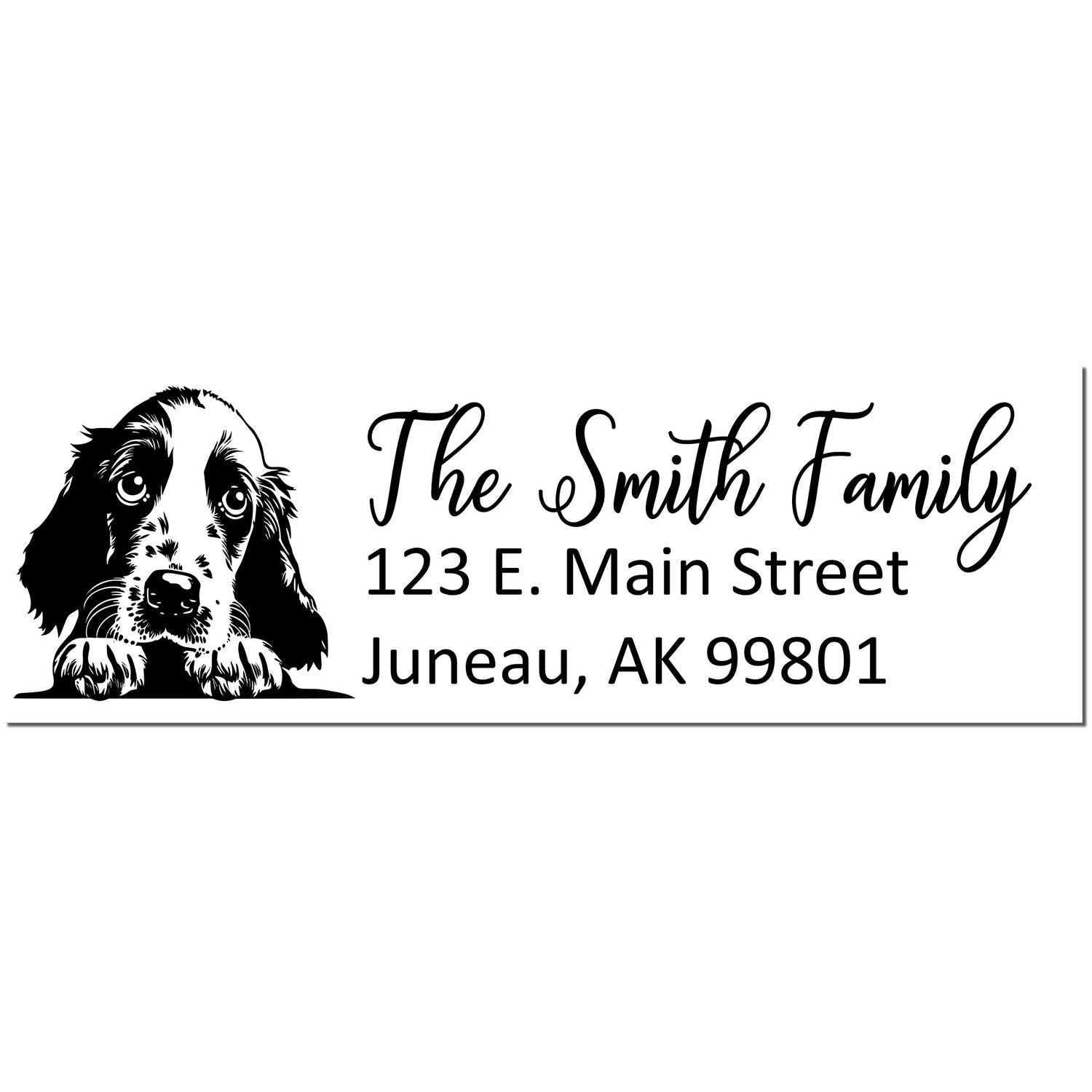 Slim English Cocker Spaniel Dog Mail Address Stamp