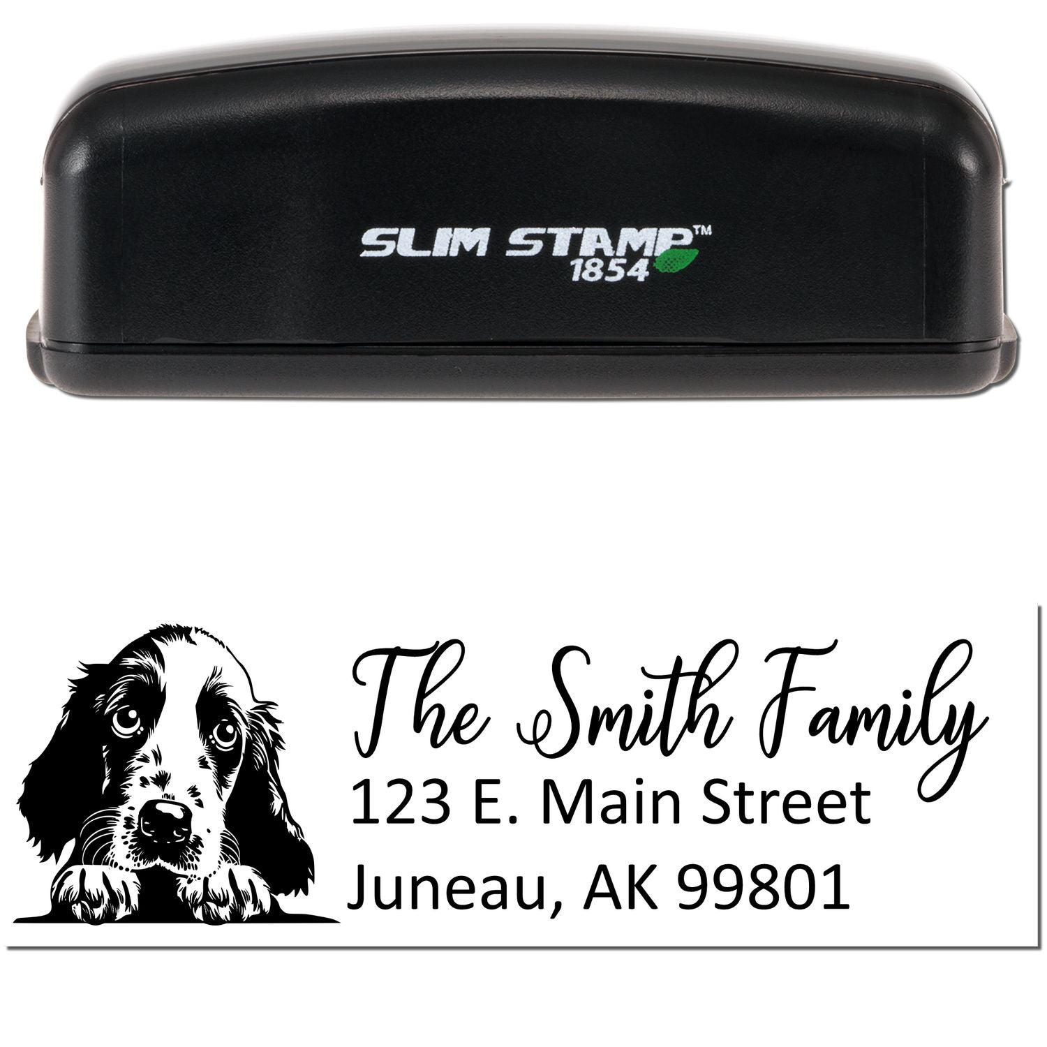 Slim English Cocker Spaniel Dog Mail Address Stamp